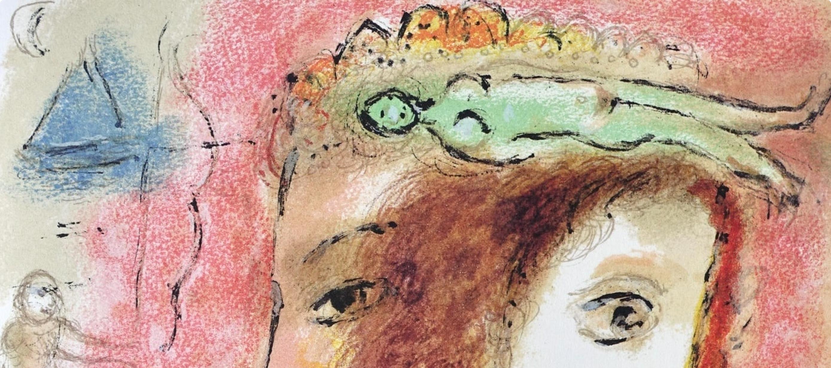 Chagall, Odysseus und Penelope, Homer, Die Odyssee (d'après) - Beige Landscape Print par Marc Chagall