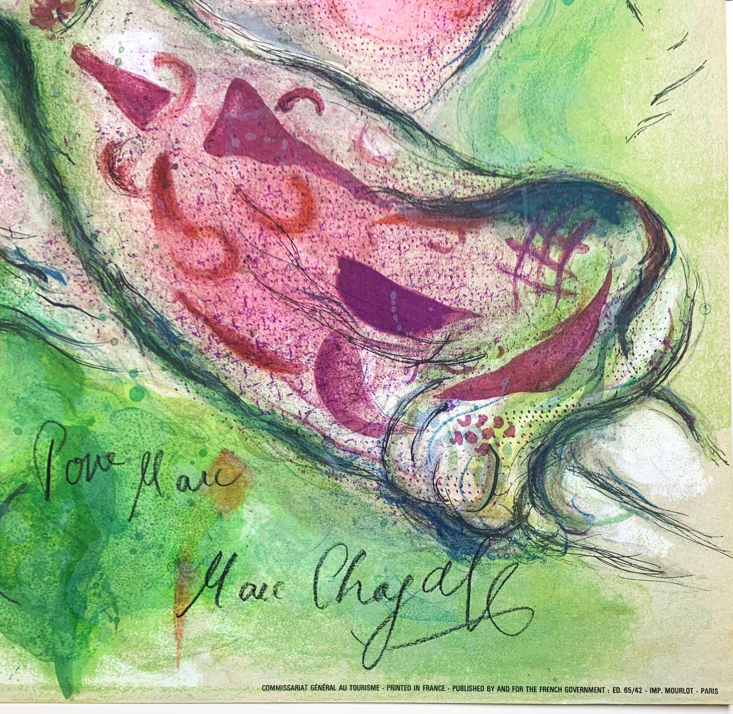 Chagall-Romeo y Julieta Office de Tourisme de France Vintage en venta 6