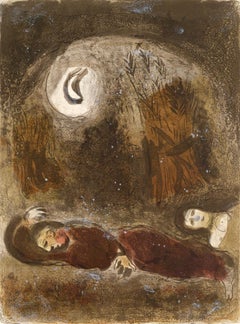 Vintage Chagall, Ruth at the feet of Boaz (Mourlot 117-46; Cramer 25) (after)