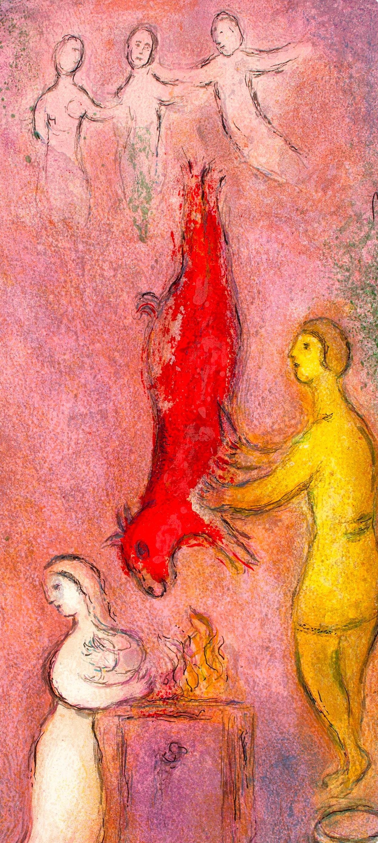 Chagall, Sacrifice aux Nymphes, Daphnis et Chloé (d'après) - Print de Marc Chagall