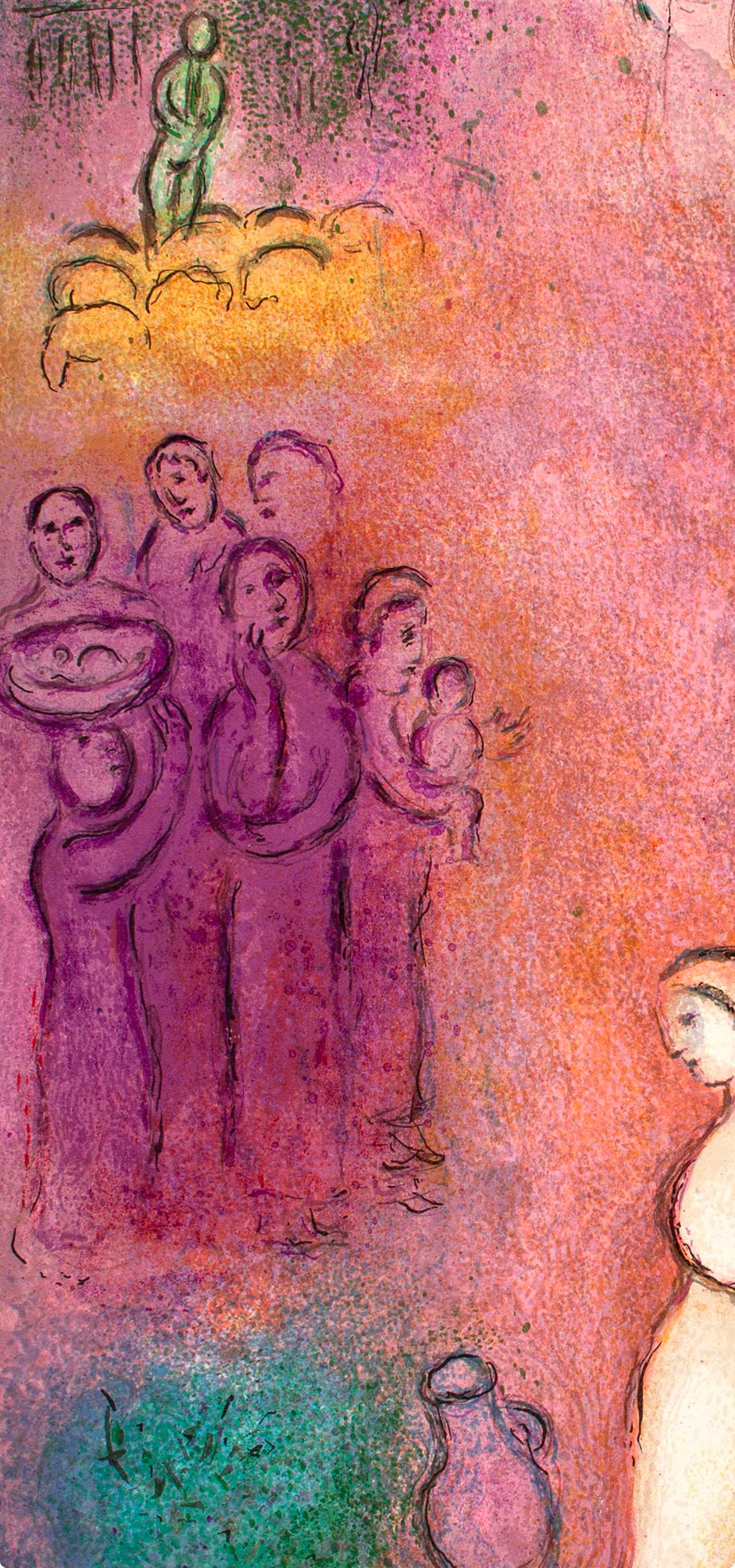 Chagall, Sacrifice aux Nymphes, Daphnis et Chloé (d'après) - Expressionniste Print par Marc Chagall