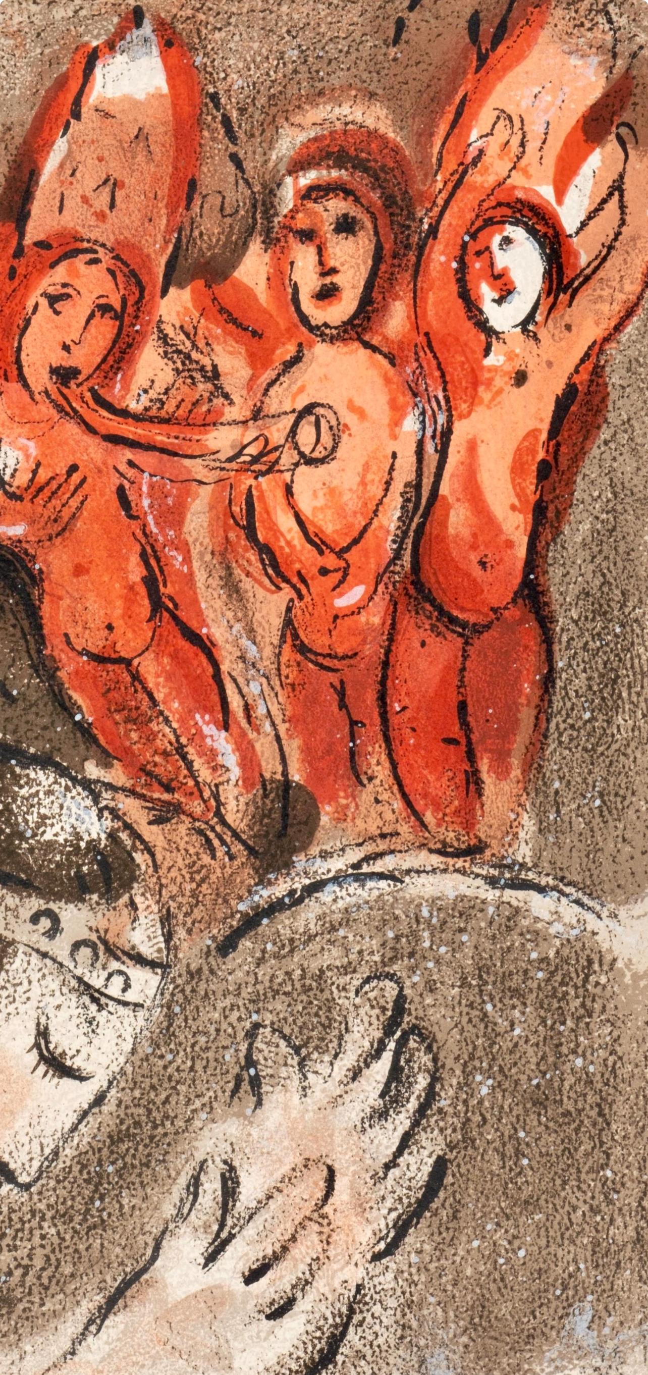 Chagall, Sarah and the Angels (Mourlot 117-46; Cramer 25) (after) - Expressionist Print by Marc Chagall
