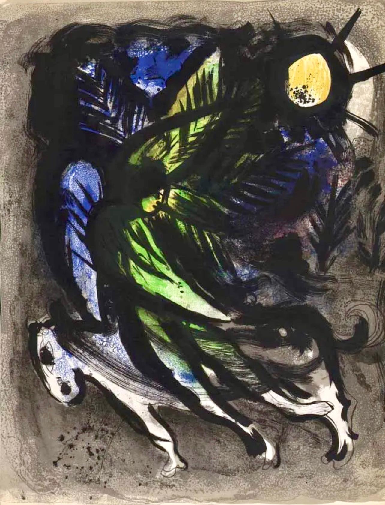 Marc Chagall Landscape Print - Chagall, The Angel (Mourlot 288; Cramer 43) (after)