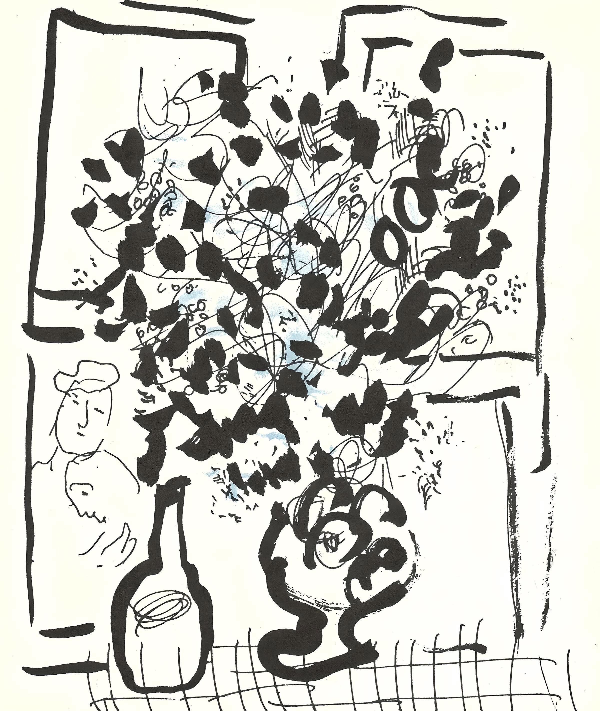 Chagall, The Black and Blue Bouquet (Mourlot 202; Cramer 34) (after)