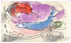 Chagall, The Blue Fish (Mourlot 198 ; Cramer 34) (après)