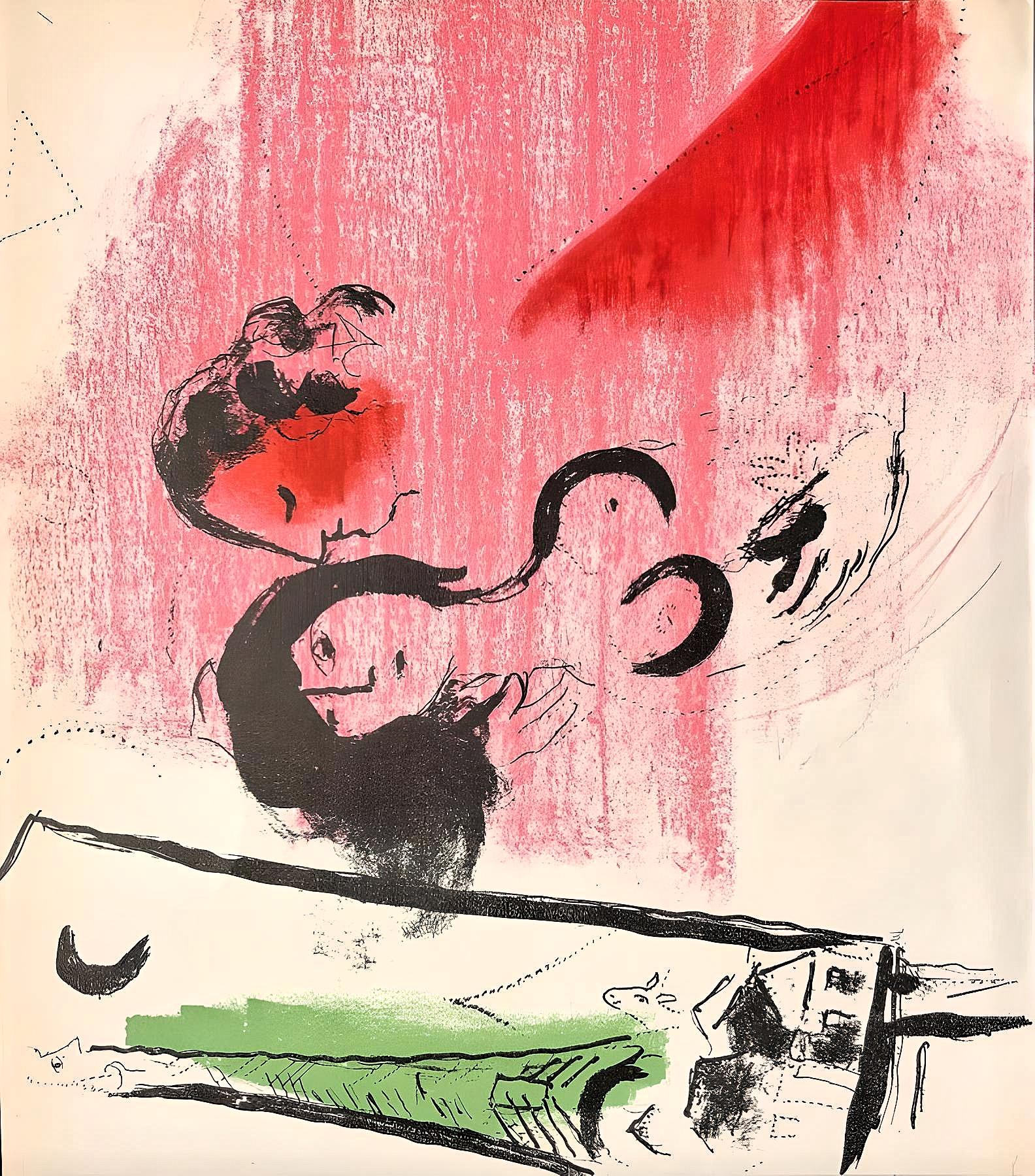 Marc Chagall Landscape Print - Chagall, The Green Eiffel Tower (Mourlot 201; Cramer 34) (after)