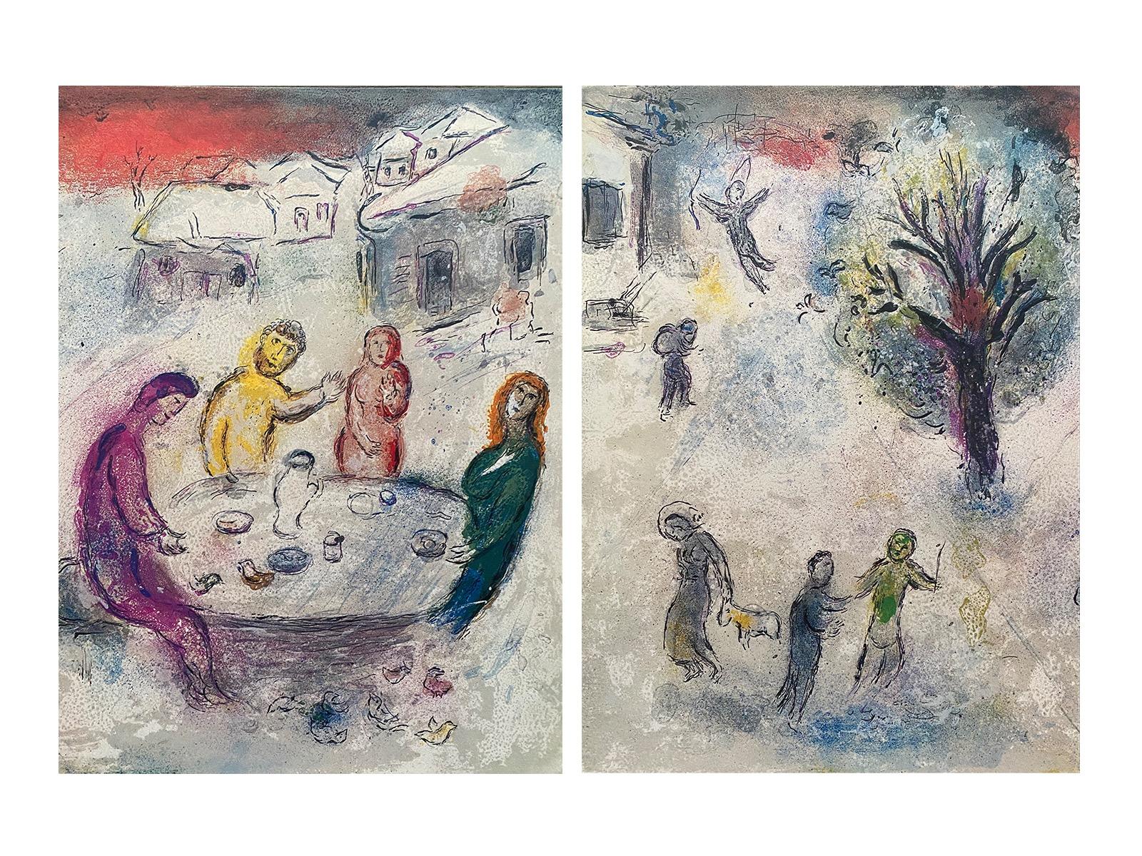 Chagall, The Meal at Dryas's House (Daphnis et Chloé), Diptych (after)