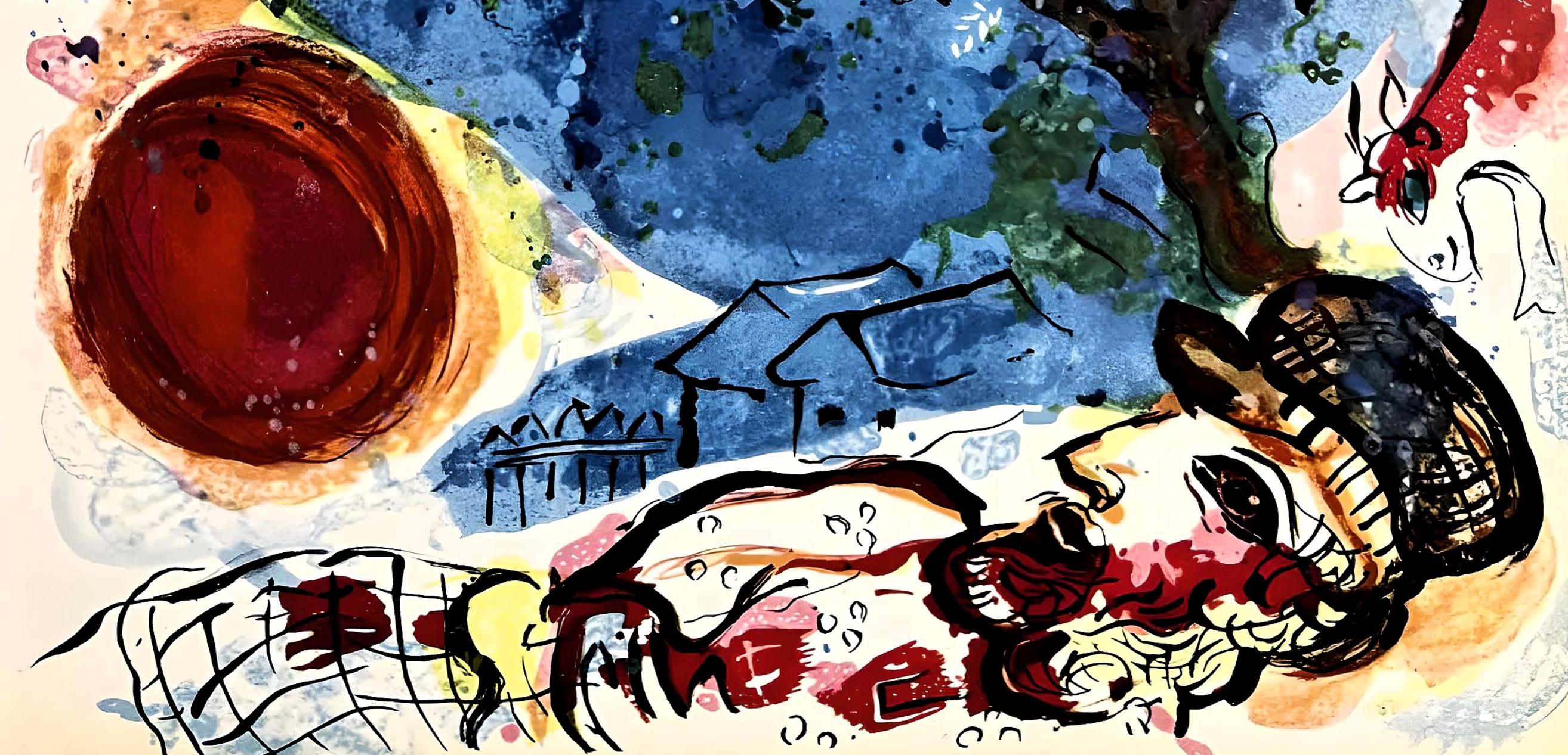Chagall, The Peasent (Mourlot 302) (après) - Expressionniste Print par Marc Chagall