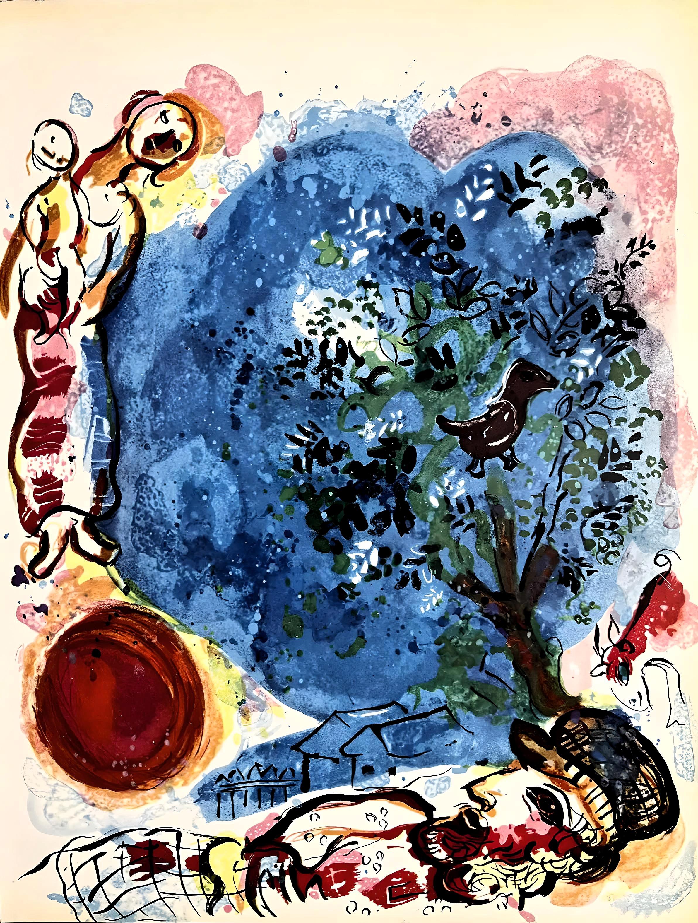 Figurative Print Marc Chagall - Chagall, The Peasent (Mourlot 302) (après)