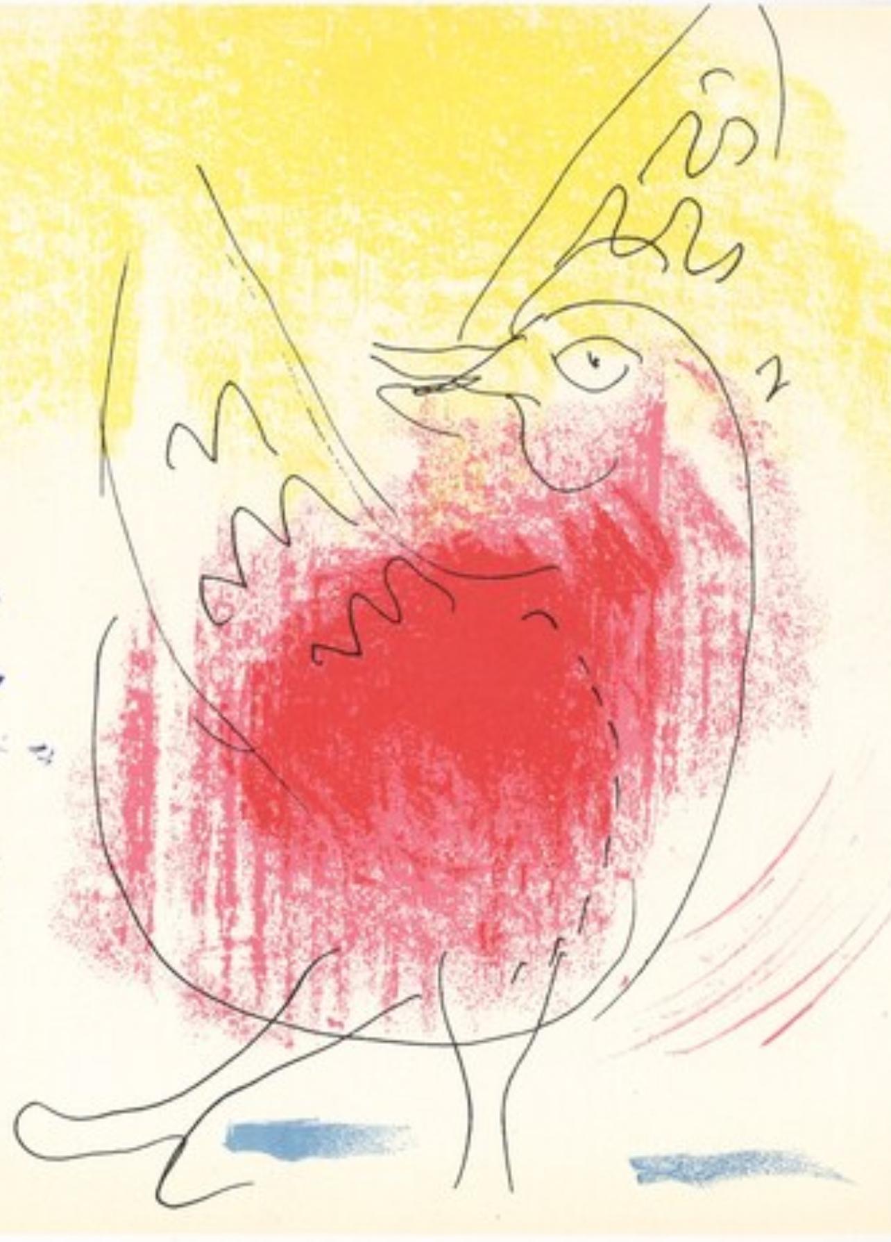 Chagall, Der rote Hahn (Mourlot 203; Cramer 34) (nach) – Print von Marc Chagall