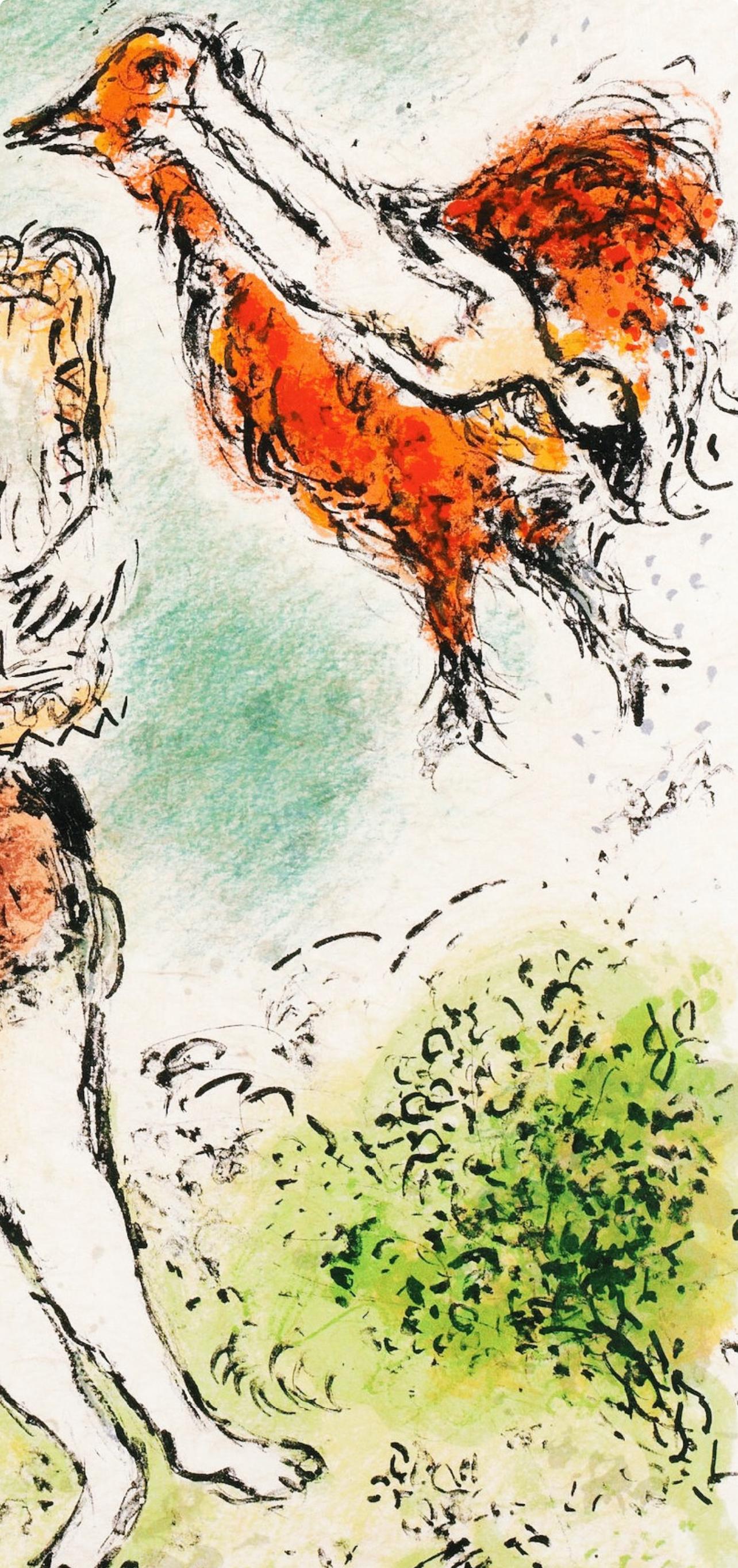 Chagall, Theoclymenus, Homer, Die Odyssee (after) - Beige Landscape Print par Marc Chagall