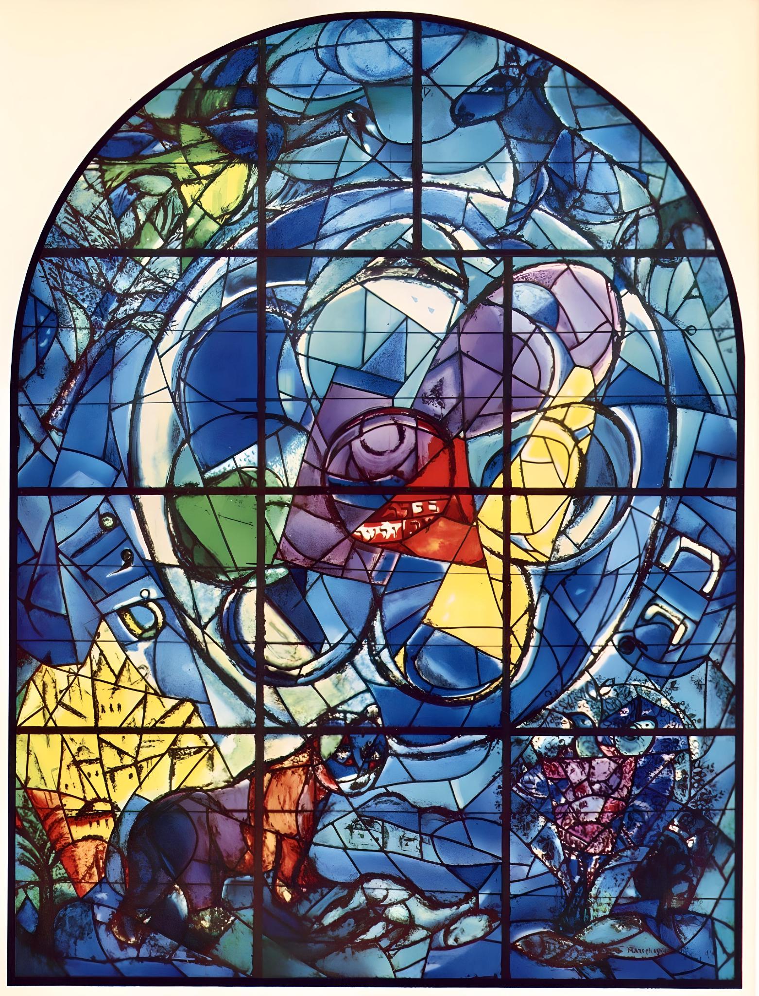 Chagall, Tribe of Benjamin, Jerusalem Windows (after)
