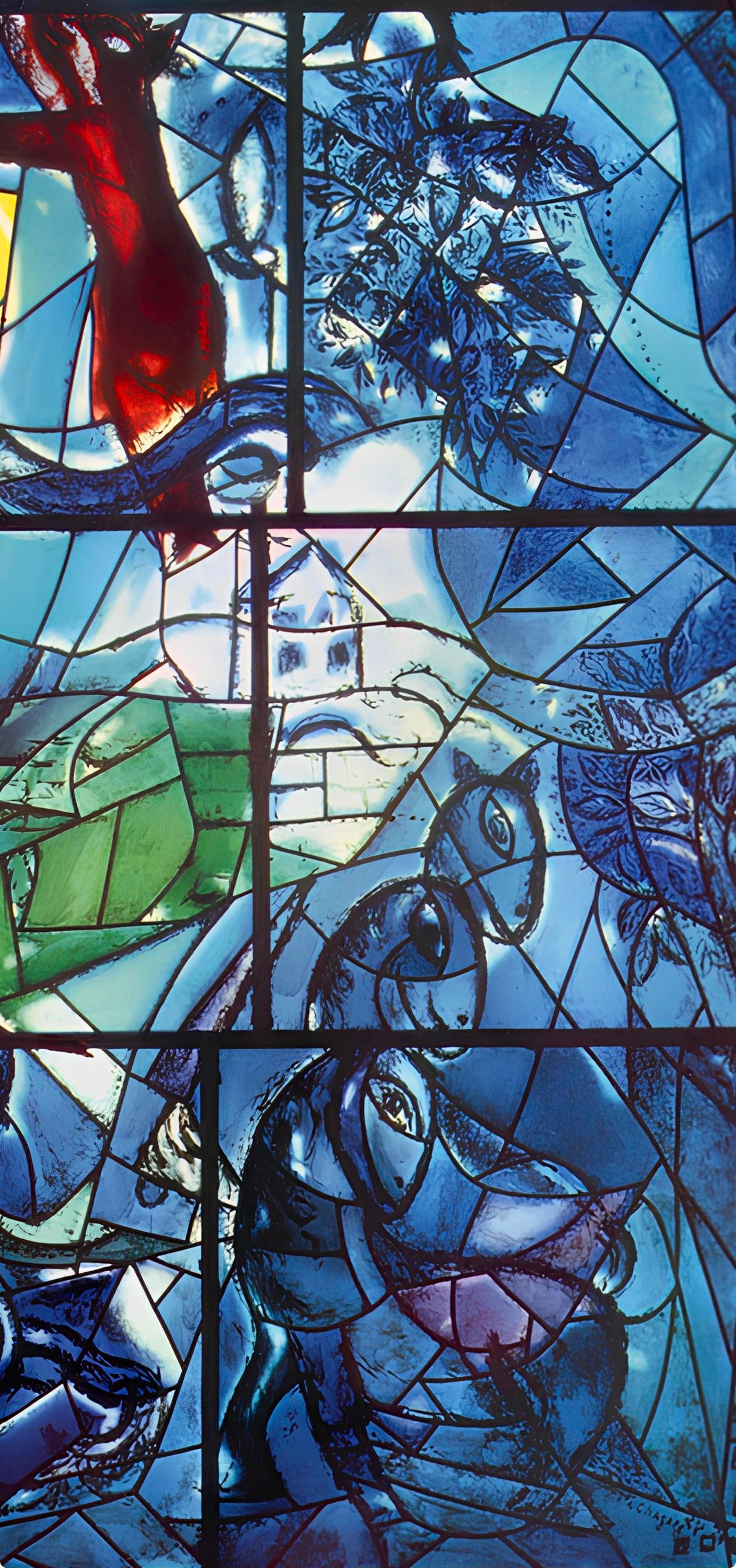 Chagall, Tribe of Dan, Vitraux pour Jérusalem (after) - Purple Figurative Print by Marc Chagall
