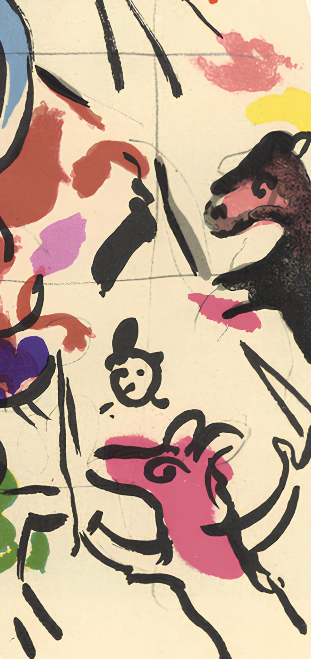 Chagall, Tribe of Gad, Vitraux pour Jérusalem (after) - White Figurative Print by Marc Chagall