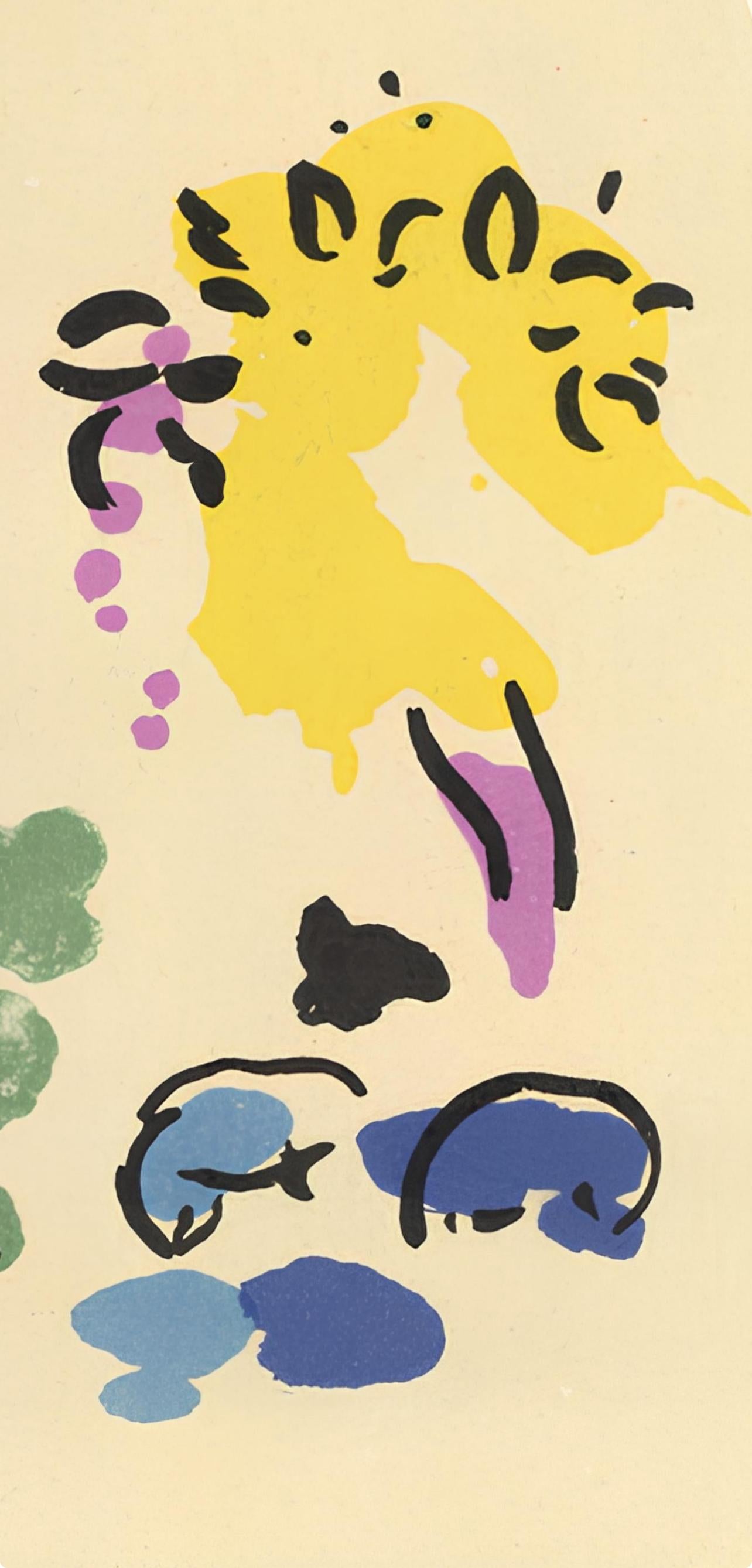 Chagall, Tribe of Joseph, Vitraux pour Jérusalem (after) - White Landscape Print by Marc Chagall
