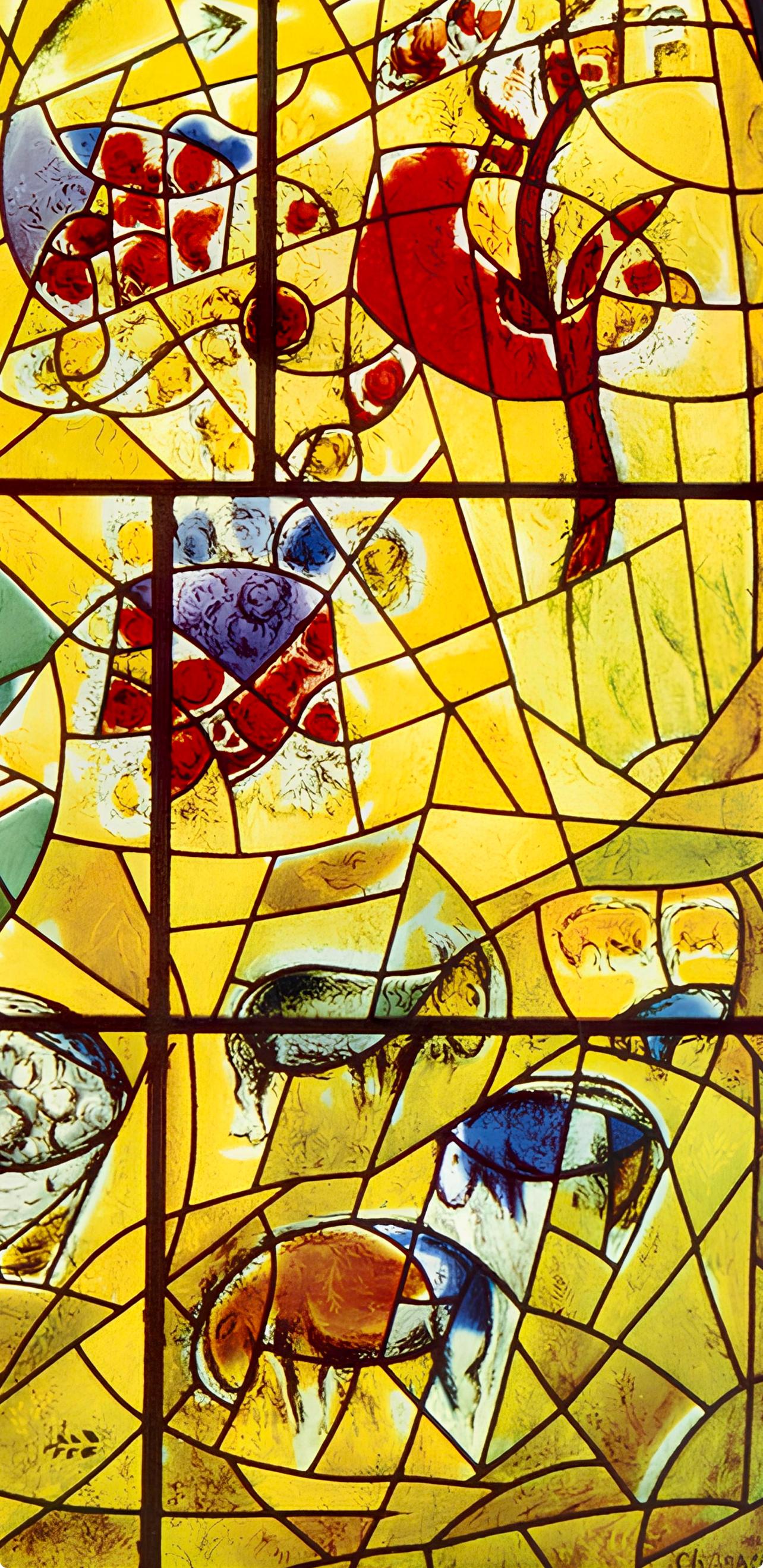 Chagall, Tribe of Joseph, Vitraux pour Jérusalem (after) - Yellow Landscape Print by Marc Chagall