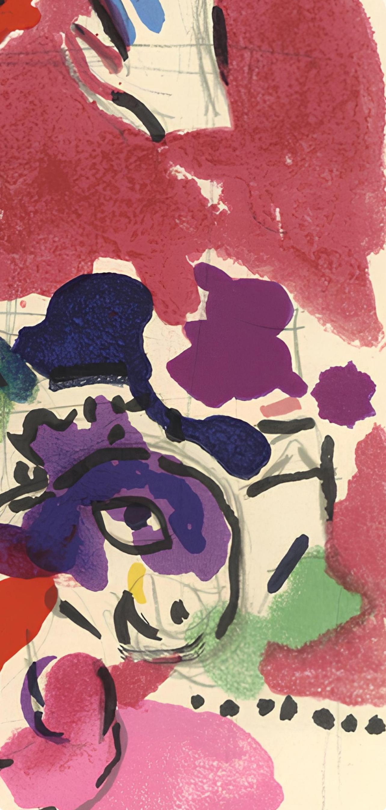 Chagall, Tribe of Judah, Vitraux pour Jérusalem (after) - Pink Landscape Print by Marc Chagall