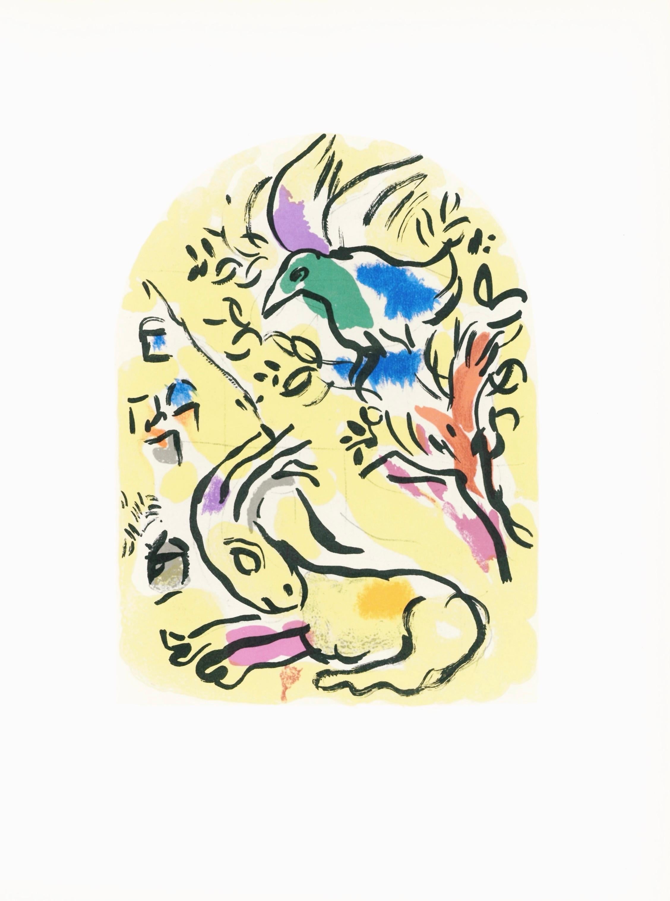 Chagall, Tribu de Naphtali, Marc Chagall, Les fenêtres de Jérusalem (after) en vente 4