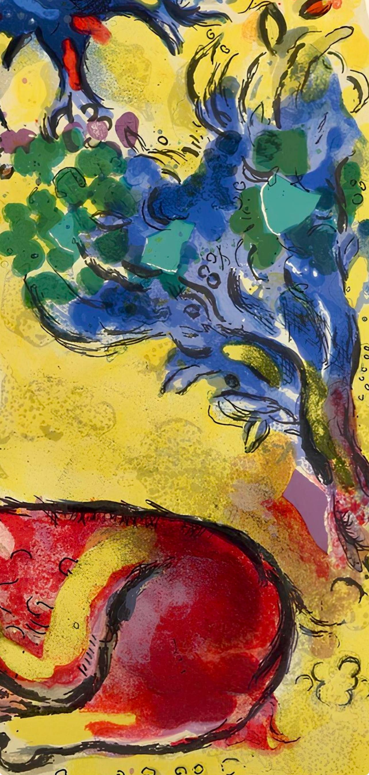 Chagall, Tribe of Naphtali, Vitraux pour Jérusalem (after) - Orange Landscape Print by Marc Chagall