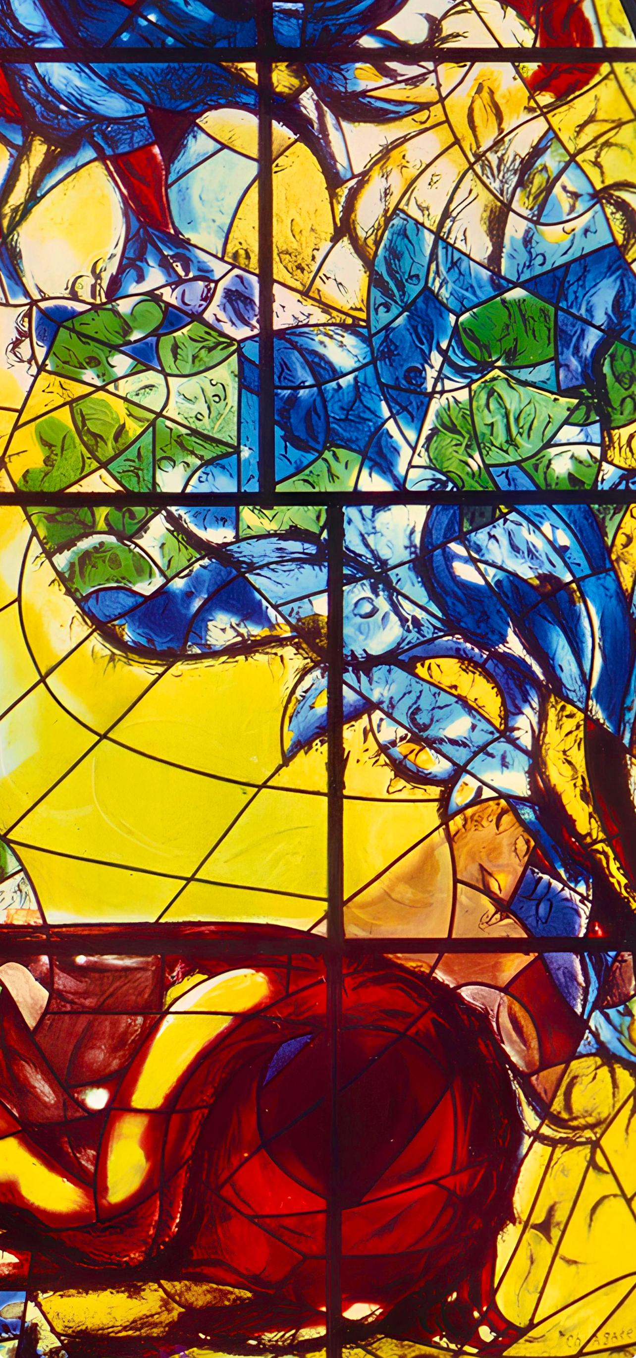 Chagall, Tribe of Naphtali, Vitraux pour Jérusalem (after) - Yellow Landscape Print by Marc Chagall