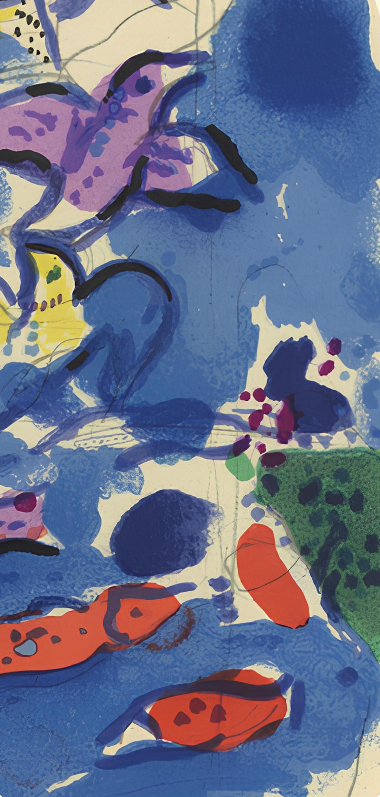 Chagall, Tribe of Reuben, Vitraux pour Jérusalem (after) - Purple Landscape Print by Marc Chagall