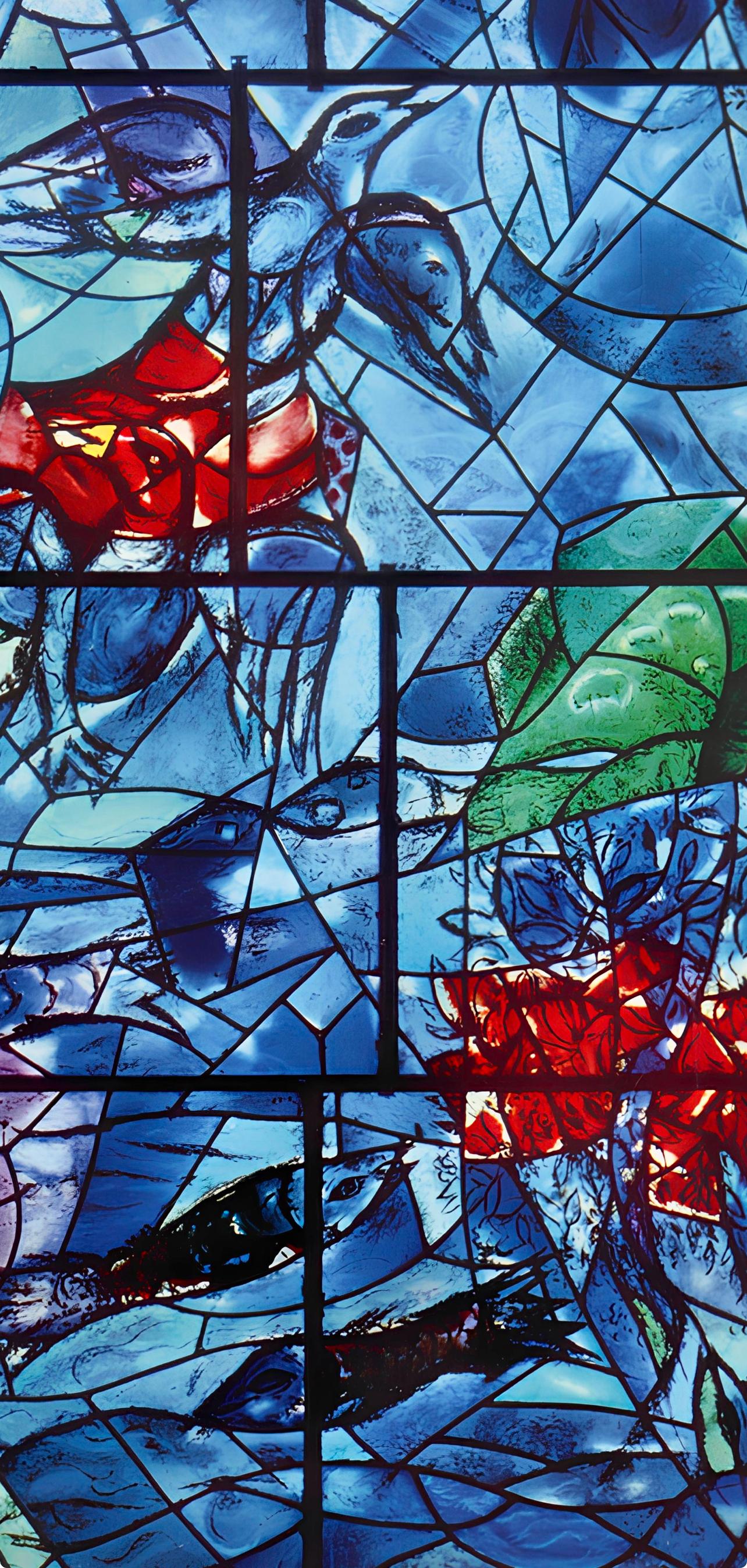 Chagall, Tribe of Reuben, Vitraux pour Jérusalem (after) - Blue Landscape Print by Marc Chagall
