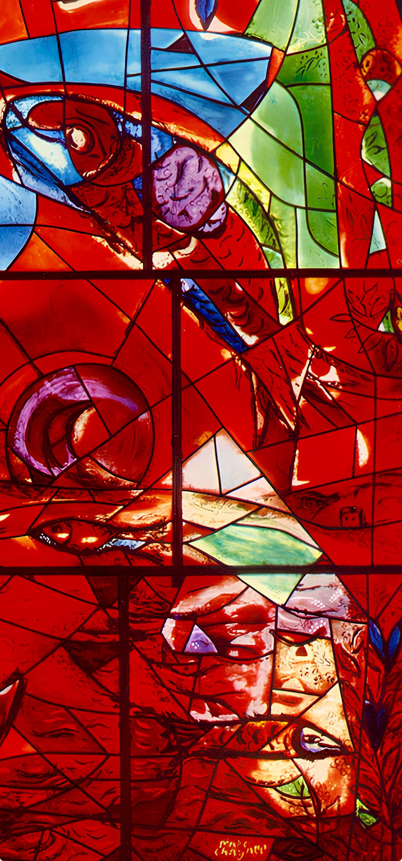 Chagall, Tribe of Zebulun, Vitraux pour Jérusalem (after) - Red Figurative Print by Marc Chagall
