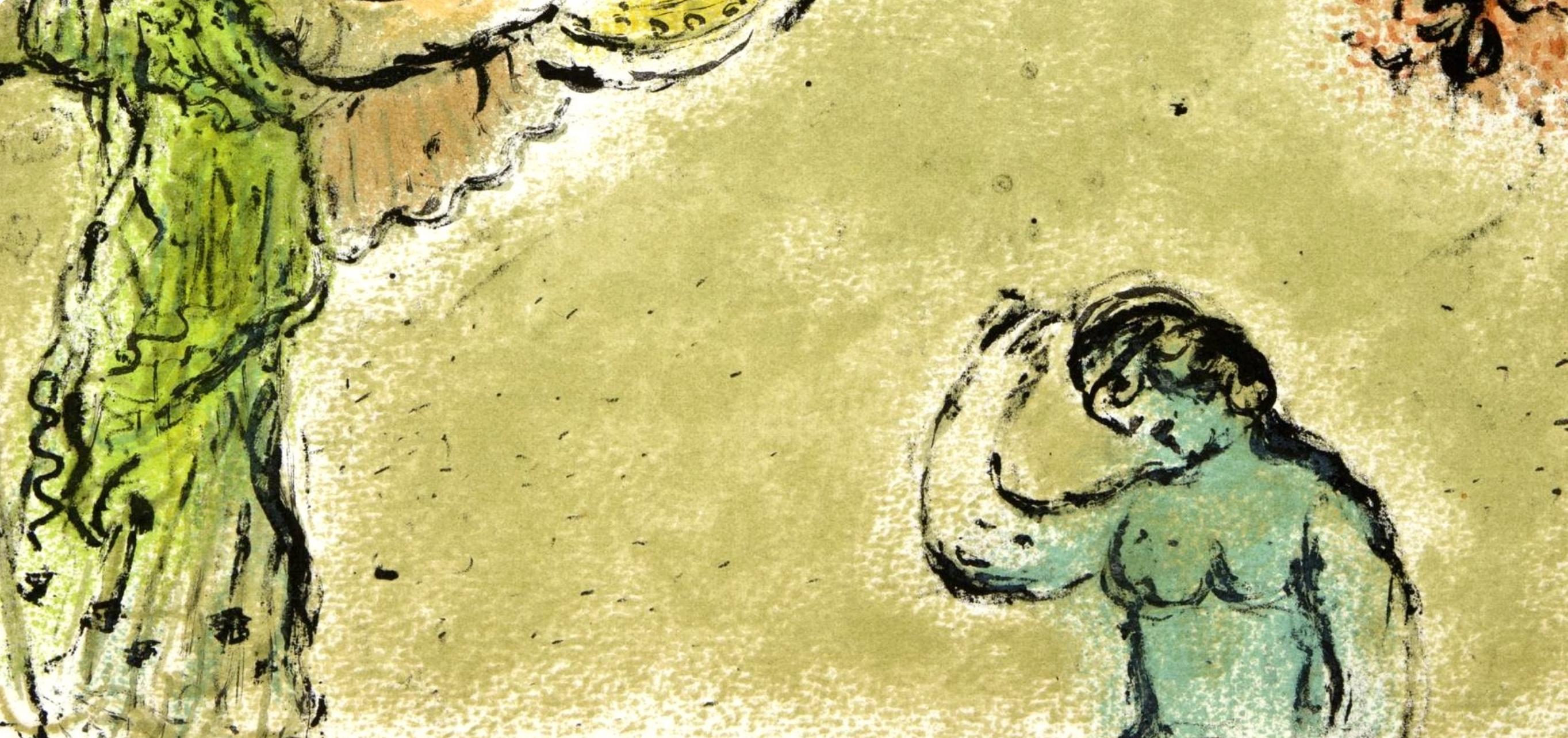 Chagall, Versammlung der Götter, Homer, Die Odyssee (after) - Beige Figurative Print par Marc Chagall