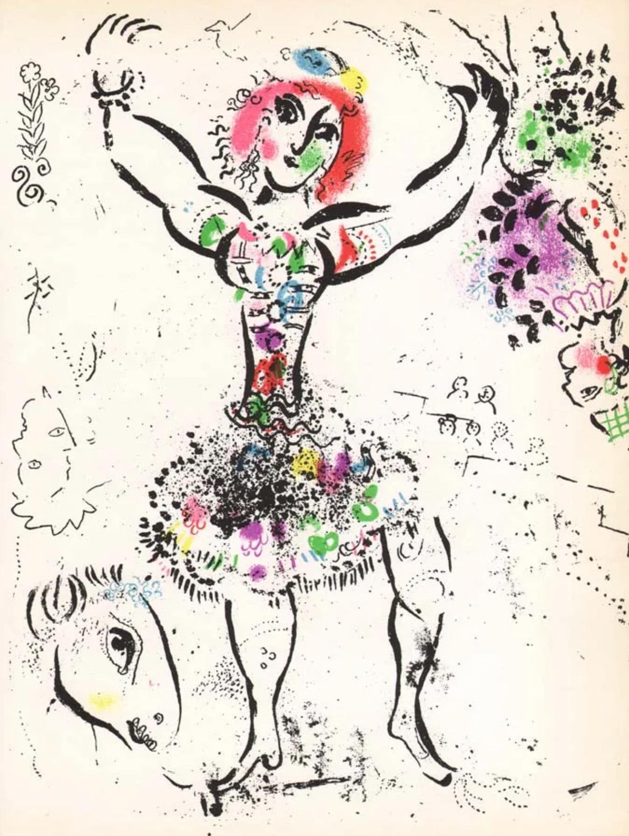Marc Chagall Landscape Print – Chagall, Frau Juggler (Mourlot 290; Cramer 43) (nach)