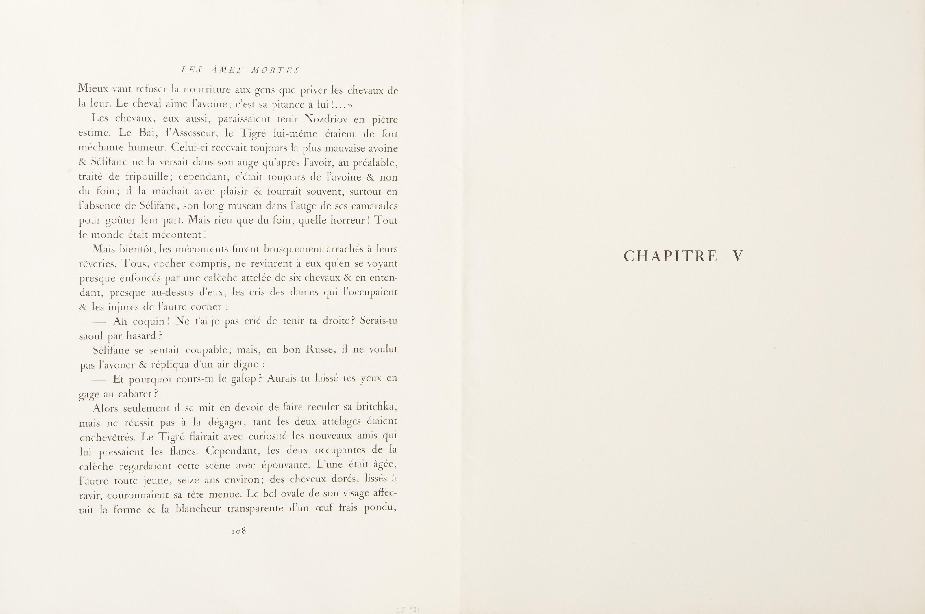 Chapter 5 from Les Ames Mortes, Impressionist Etching by Marc Chagall For Sale 2