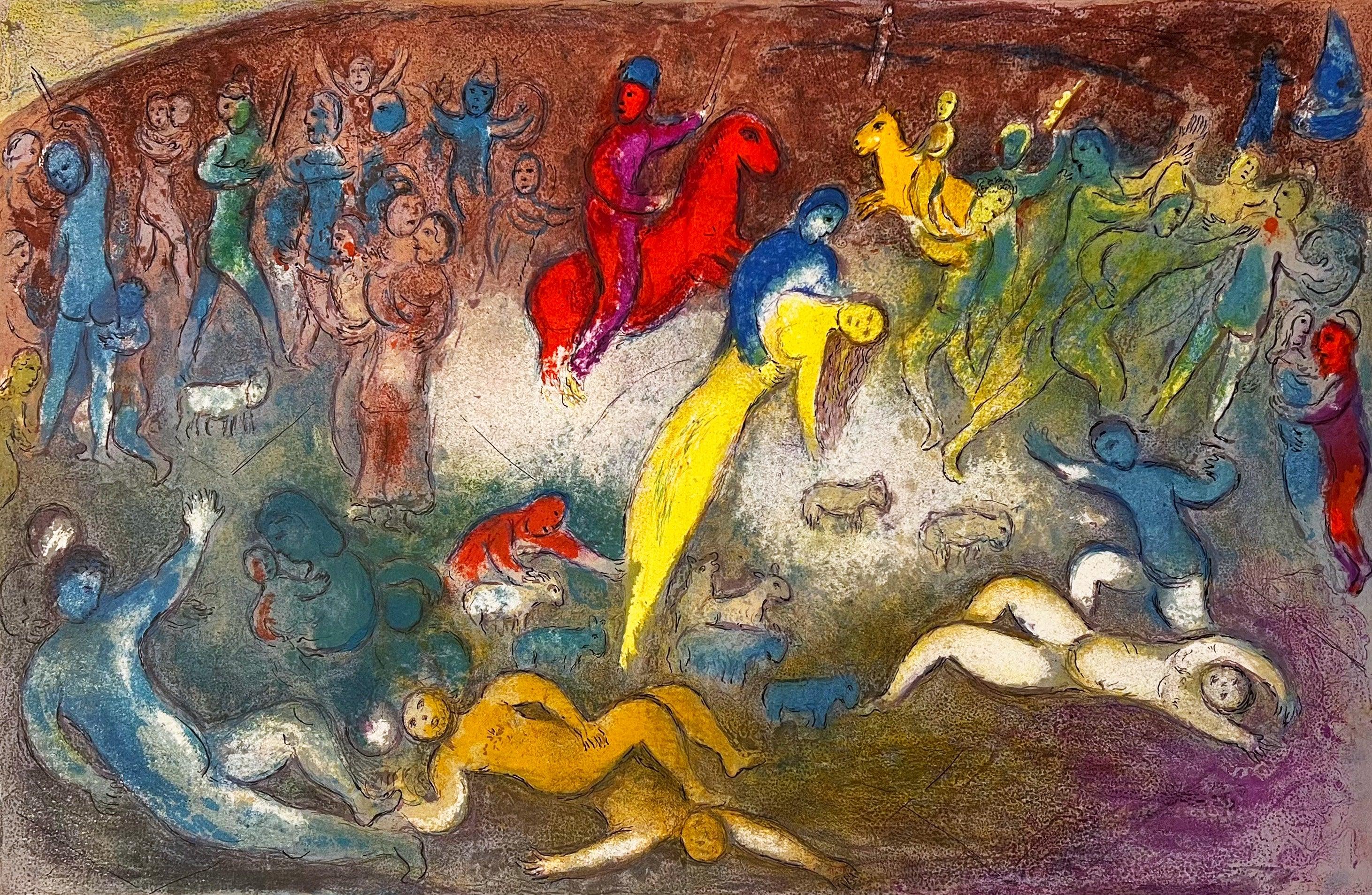 Marc Chagall Animal Print - Chloe Is Carried Off by the Methymneans, from Daphnis and Chloe