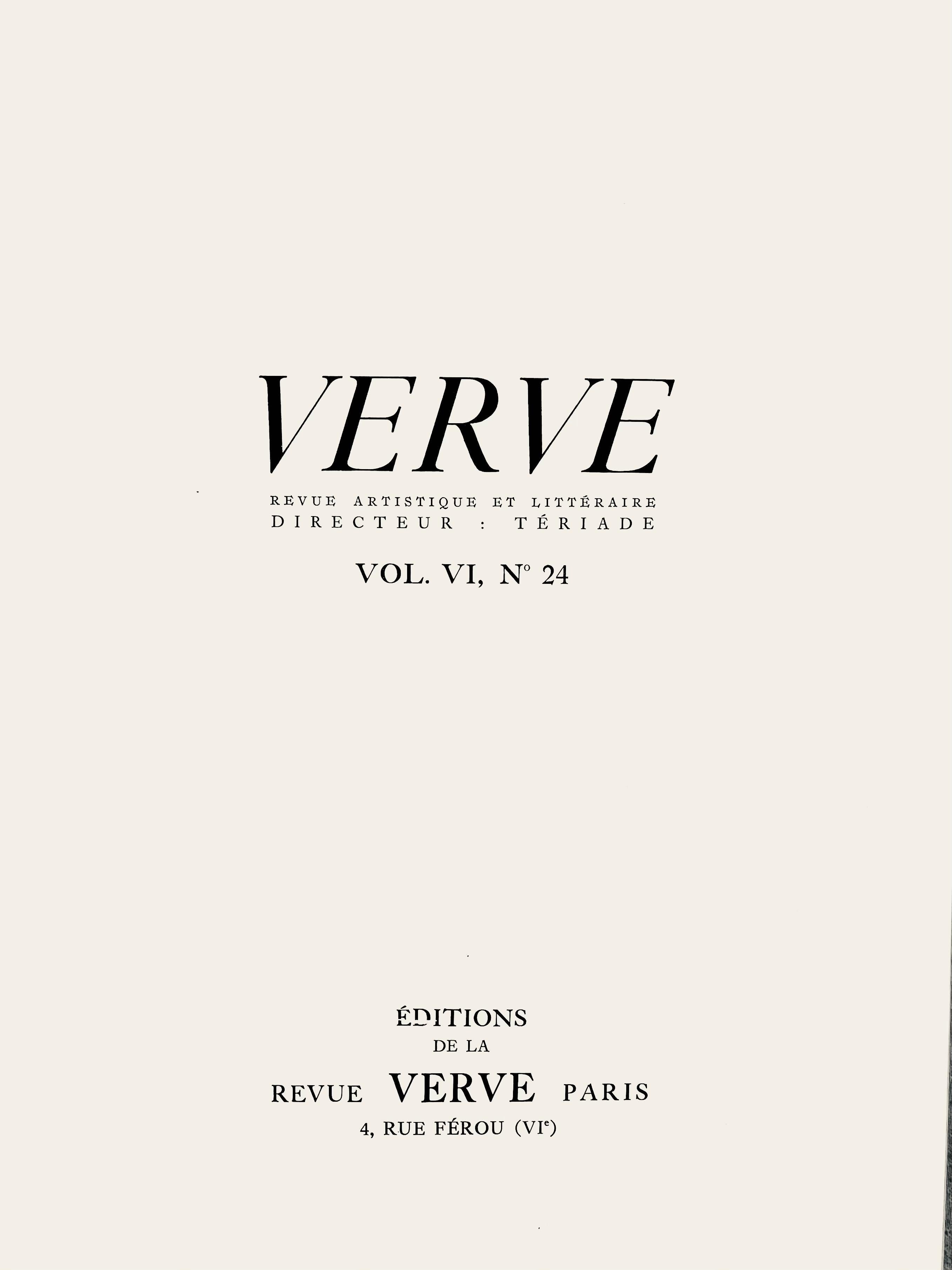 Composición, Contes de Boccace, Verve: Revista Artística y Literaria - Figurative Print Gris de Marc Chagall