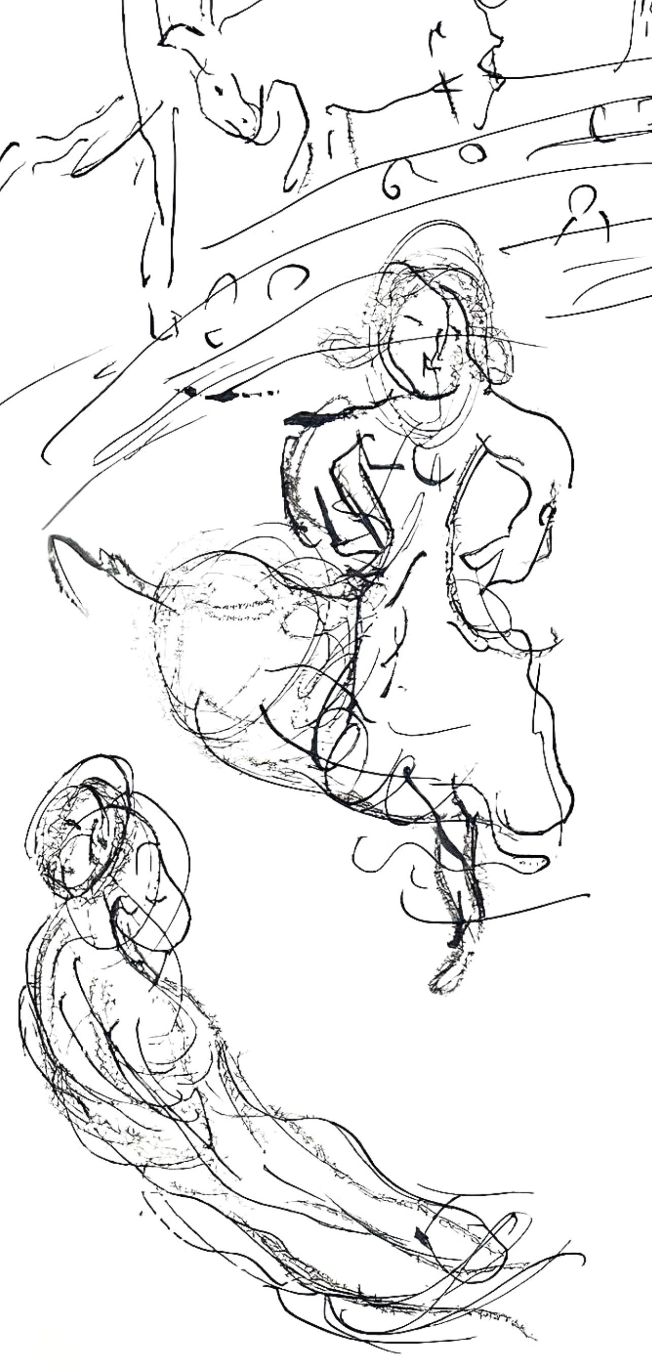 Chagall, Komposition (Cramer 61; Mourlot 434), Le plafond de l'Opéra (nach) (Expressionismus), Print, von Marc Chagall