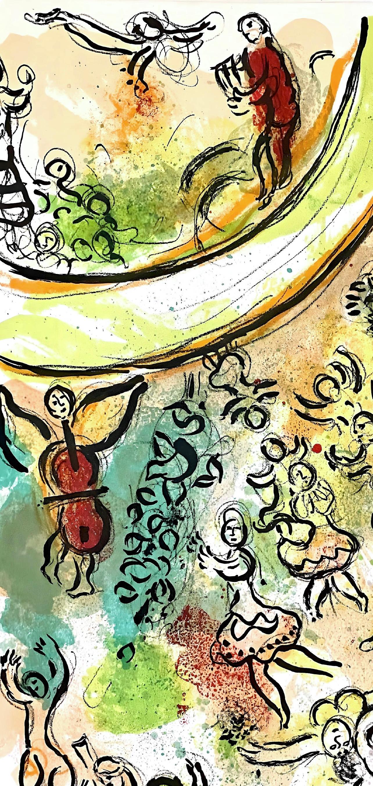 Composición (Cramer 61; Mourlot 434), Le plafond de l'Opéra - Figurative Print Beige de Marc Chagall