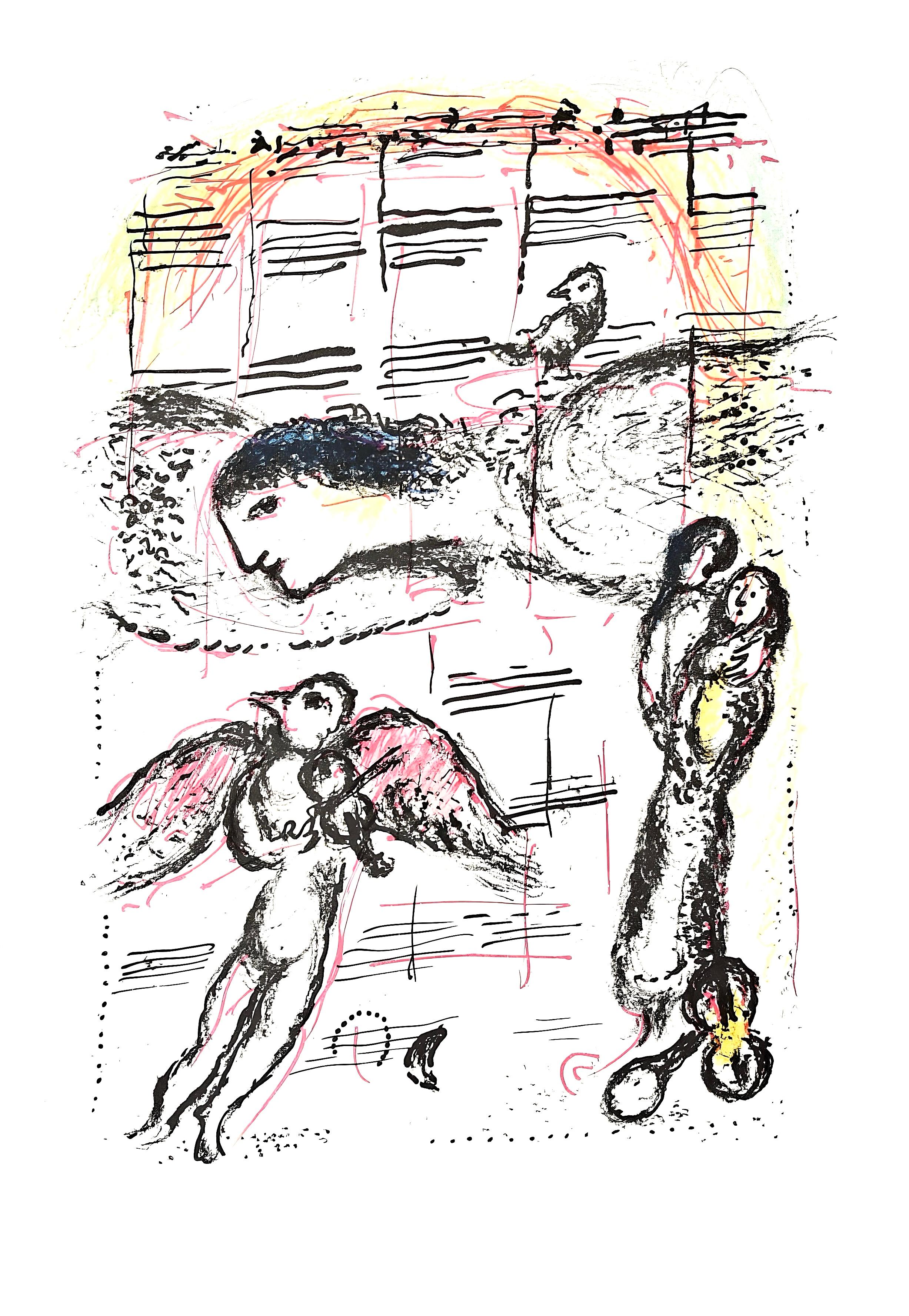 Lithograph on vélin d’Arches paper. Unsigned and unnumbered, as issued. Good condition. Notes: From the folio, La Féerie et Le Royaume, Lithographies Originales de Marc Chagall, 1972. Published by Fernand Mourlot Éditeur, Paris; printed by Mourlot