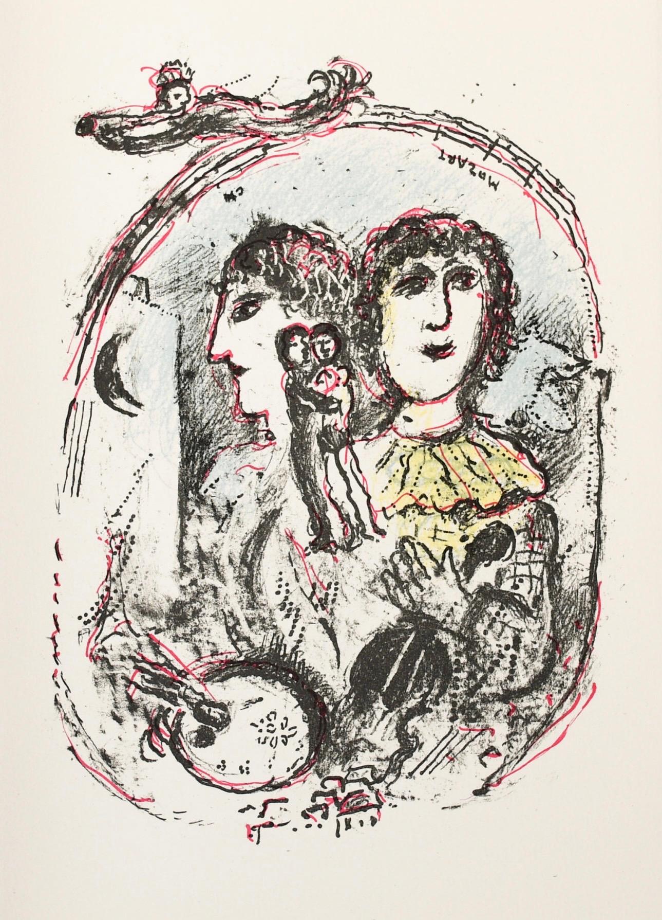 Litografia su carta vélin d'Arches. Non firmato e non numerato, come da edizione. Buone condizioni. Note: Dal volume La Féerie et Le Royaume, Lithographies Originales de Marc Chagall, 1972. Pubblicato da Fernand Mourlot Éditeur, Parigi; stampato da