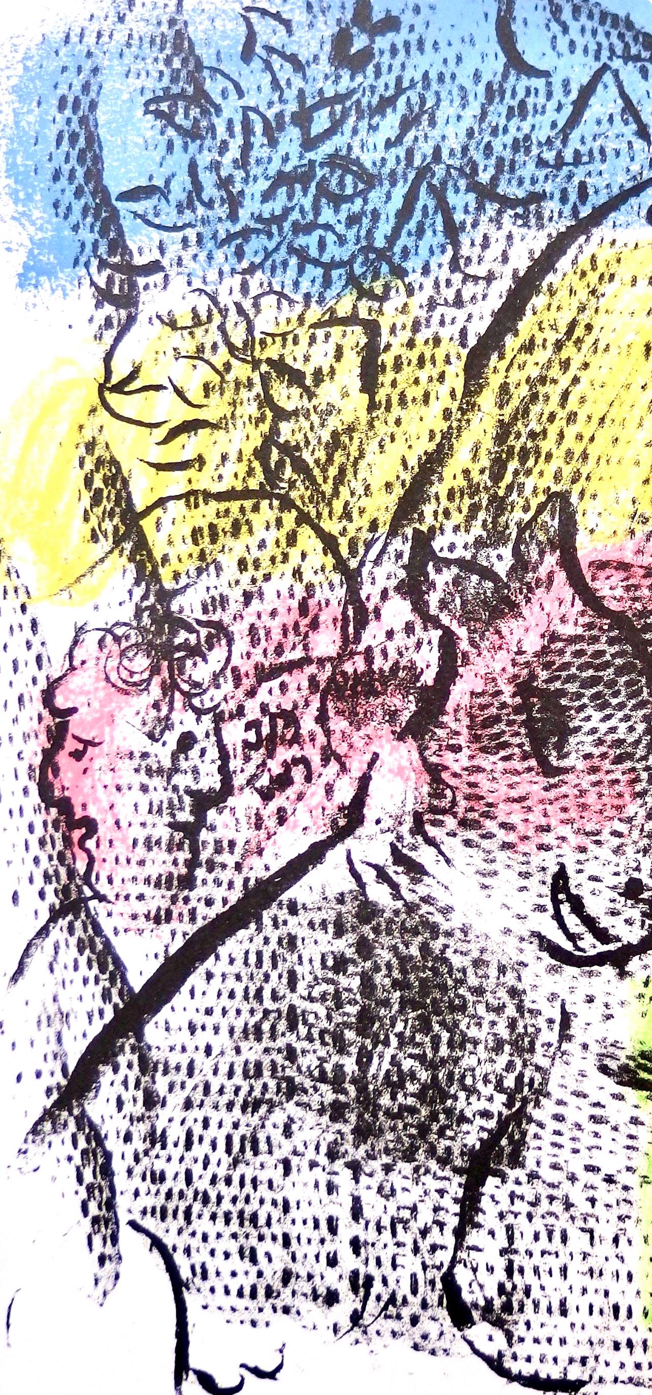 Composición (Mourlot 680), Société internationale d'art XXe siècle - Figurative Print Beige de Marc Chagall