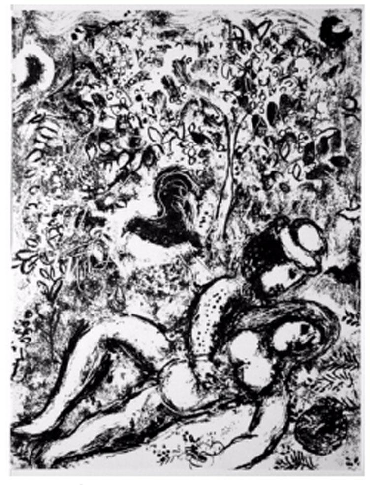 Couple Beside Tree from Chagall Lithographs I - Print by Marc Chagall