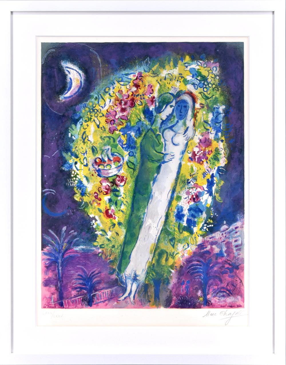 Couple dans Mimosa (Ehepaar in Mimosen), aus Nizza und der Cte d''Azur – Print von Marc Chagall