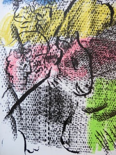 Couple avec une chèvre - Lithographie originale sur pierre (Mourlot #608) - 1970