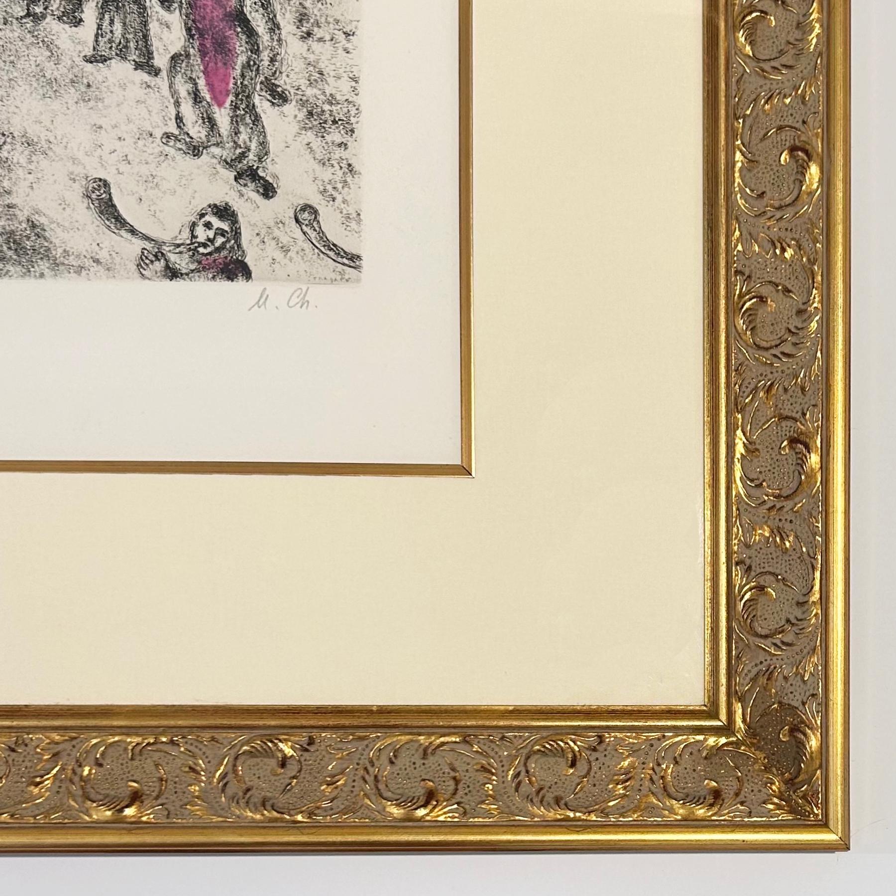 Überquerung des Jordans (Beige), Figurative Print, von Marc Chagall