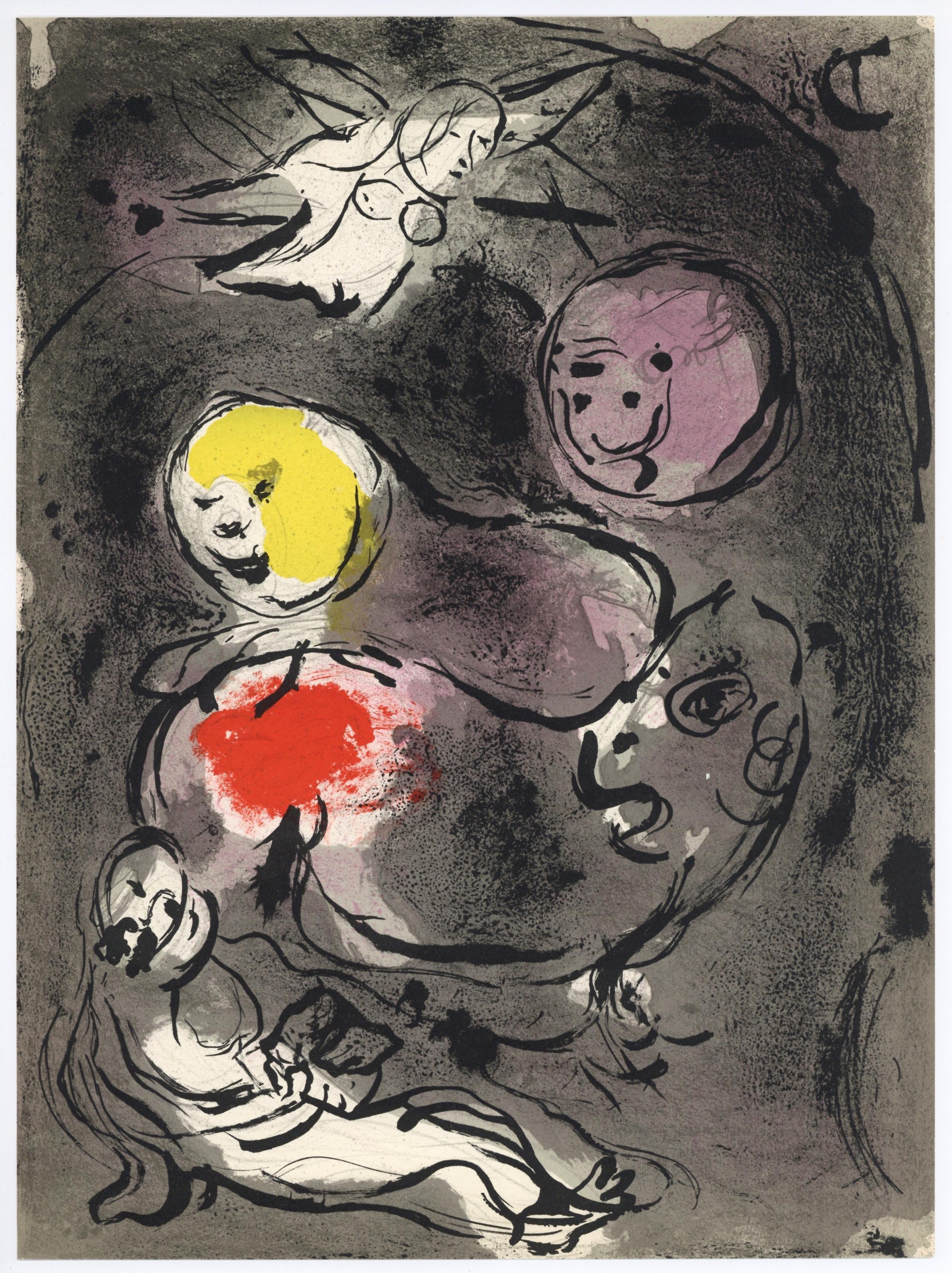Marc Chagall Portrait Print – „Daniel im Löwenhaus“  Originallithographie