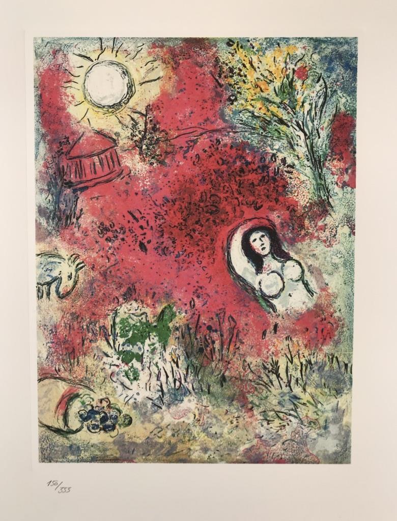 Marc Chagall Landscape Print - Daphné et Chloé