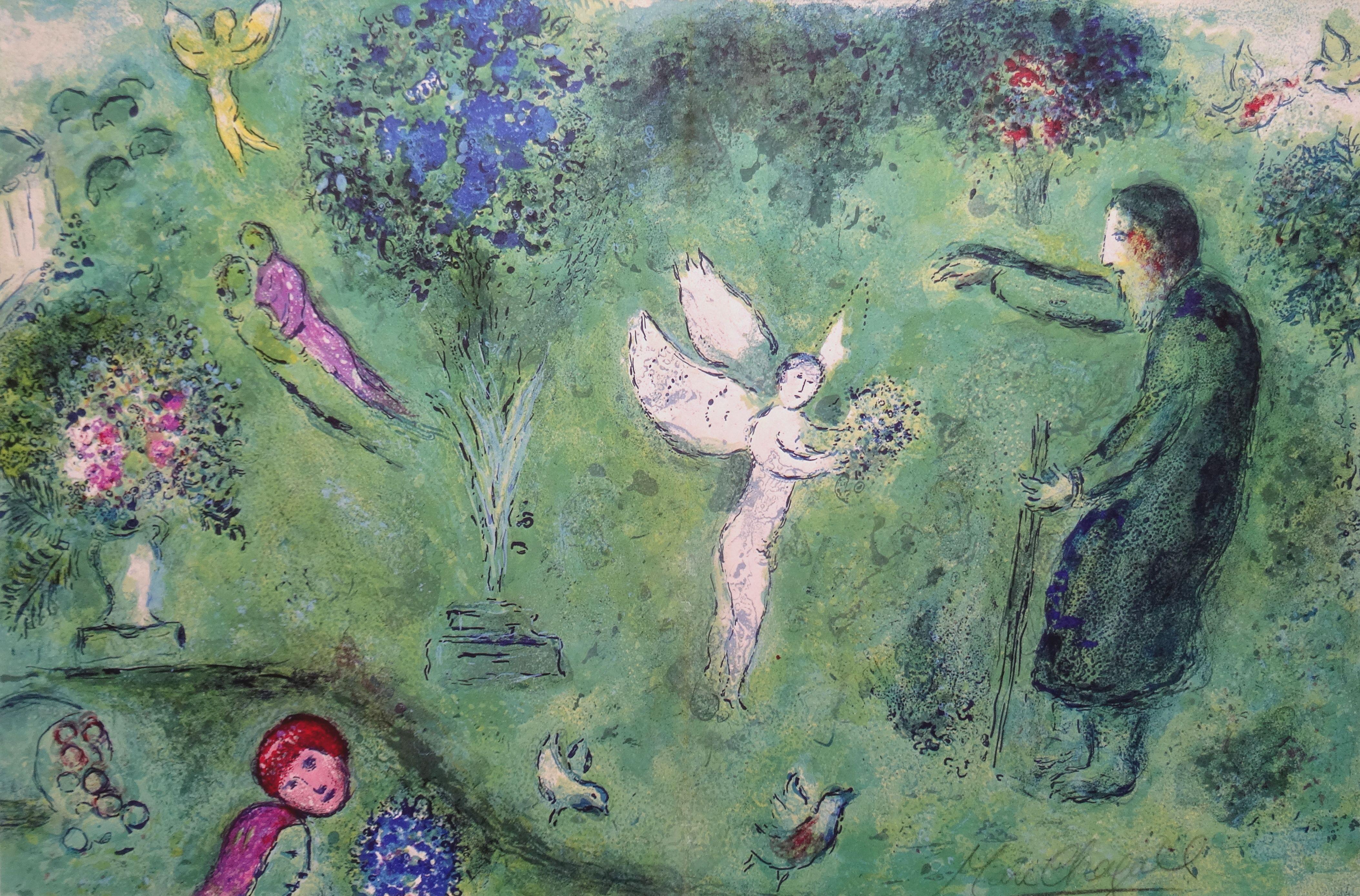 Marc Chagall Figurative Print - Daphnis and Chloe Suite. Paper, lithography, 31x47 cm