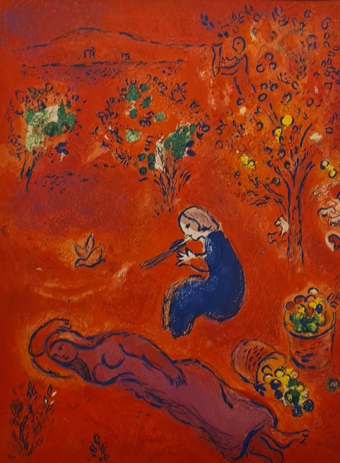Marc Chagall Abstract Print - Daphnis et Chloe, "A midi, l'été" 