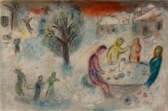 Daphnis und Chloe: Die Mahlzeit im Haus von Dryas - Chagall:: Druck:: Lithographie:: Modern