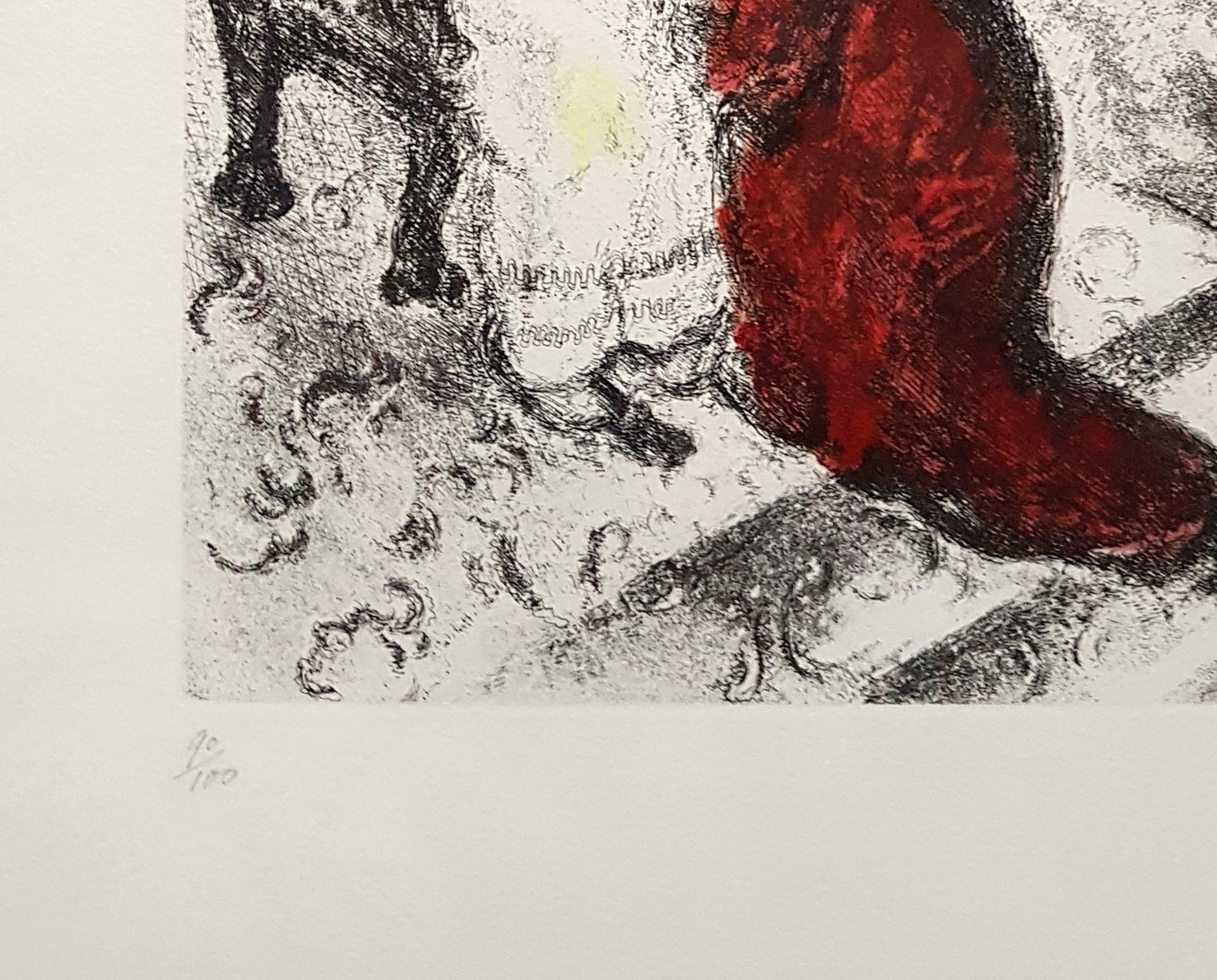 David und Absalom – aus „Die Bibel“ – Radierung von Marc Chagall – 1958 im Angebot 1