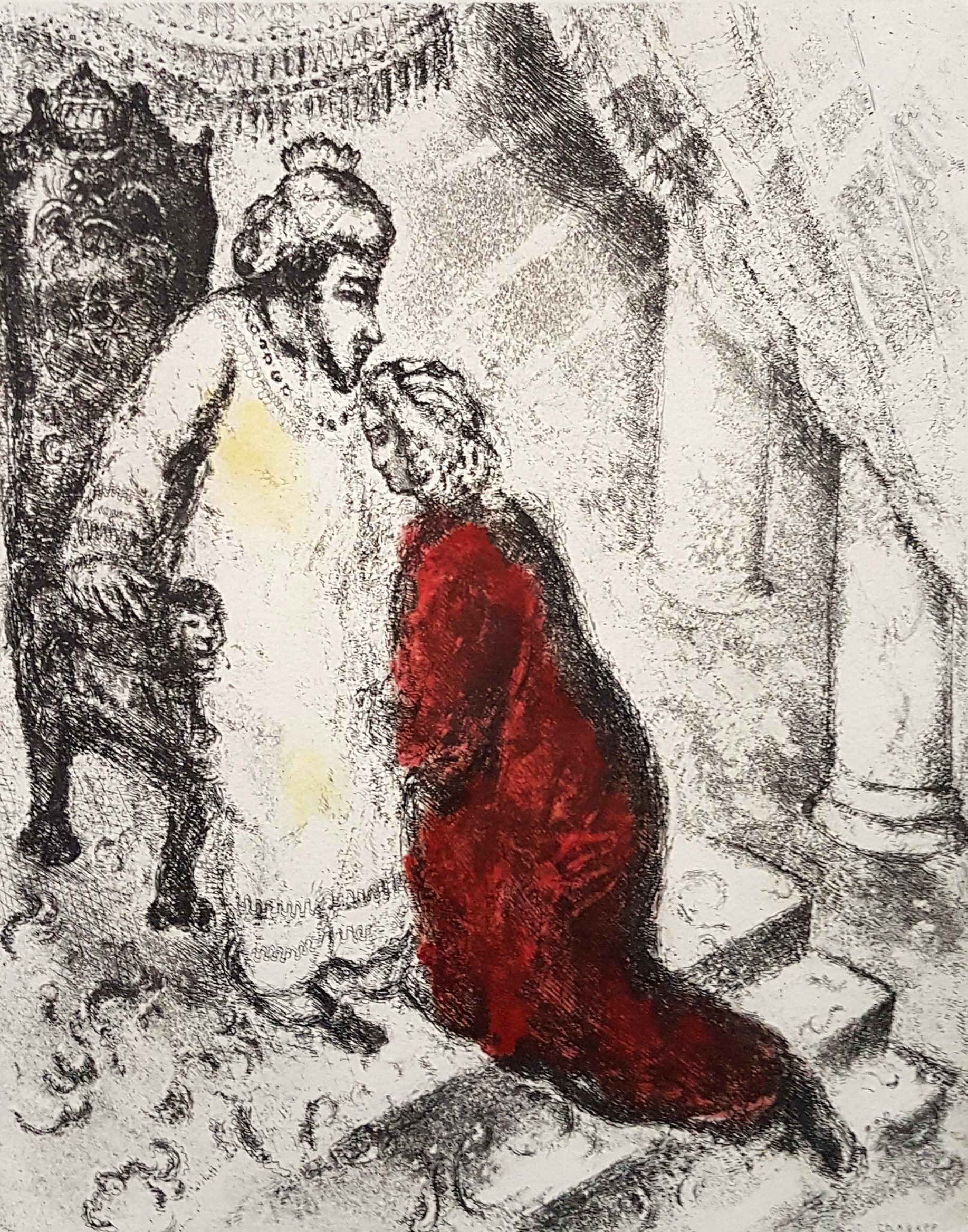 David und Absalom – aus „Die Bibel“ – Radierung von Marc Chagall – 1958 im Angebot 2