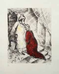 David and Absalom - from "The Bible" - Etching by Marc Chagall - 1958