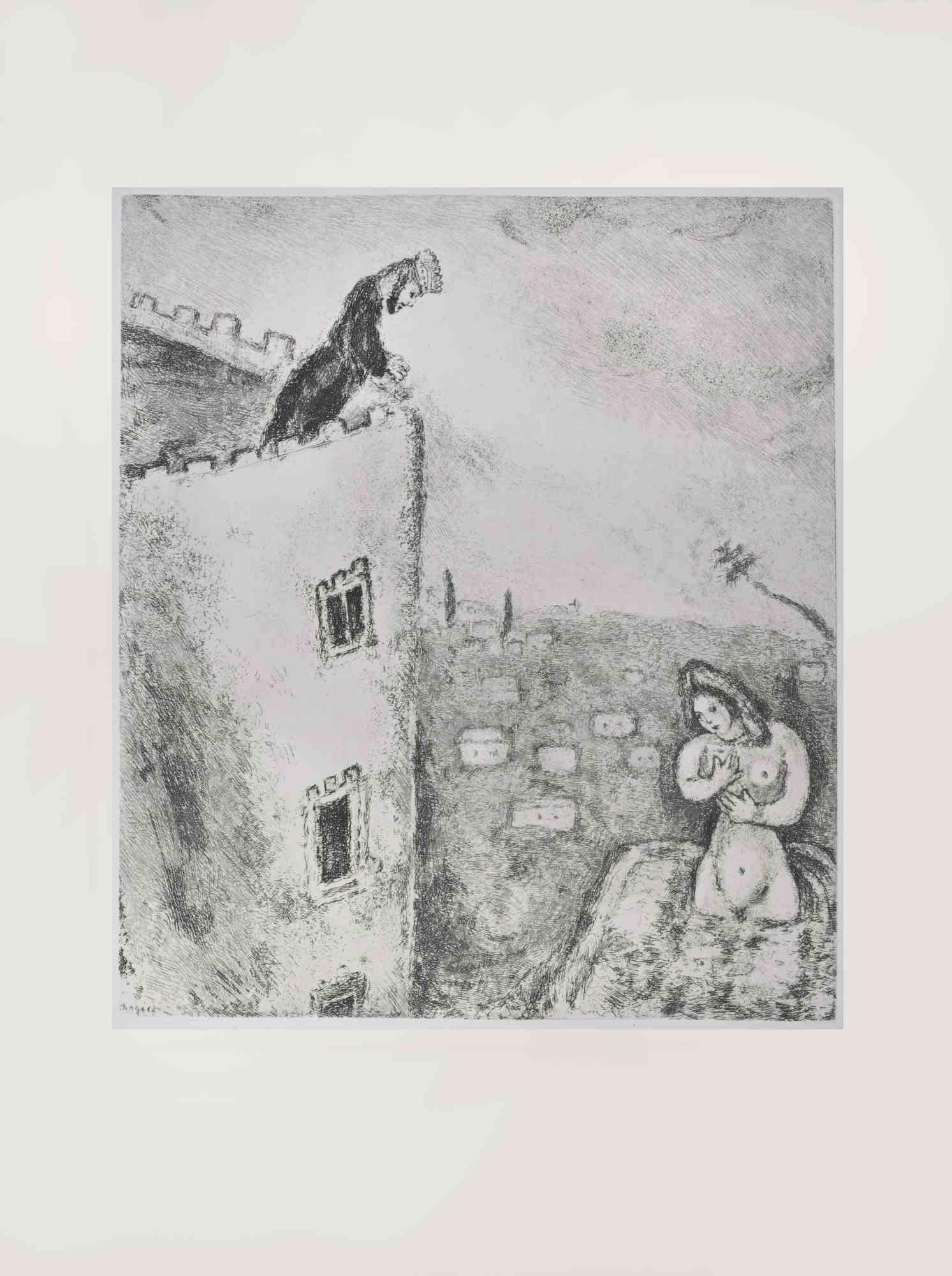 Etching on Montval wove paper, realized by Marc Chagall in 1931-39 and published by Tériade in 1956.

Edition of 275+30 out of commerce copies.

Not signed nor numbered, as issued.

Excellent impression with full margins a a bright and fresh